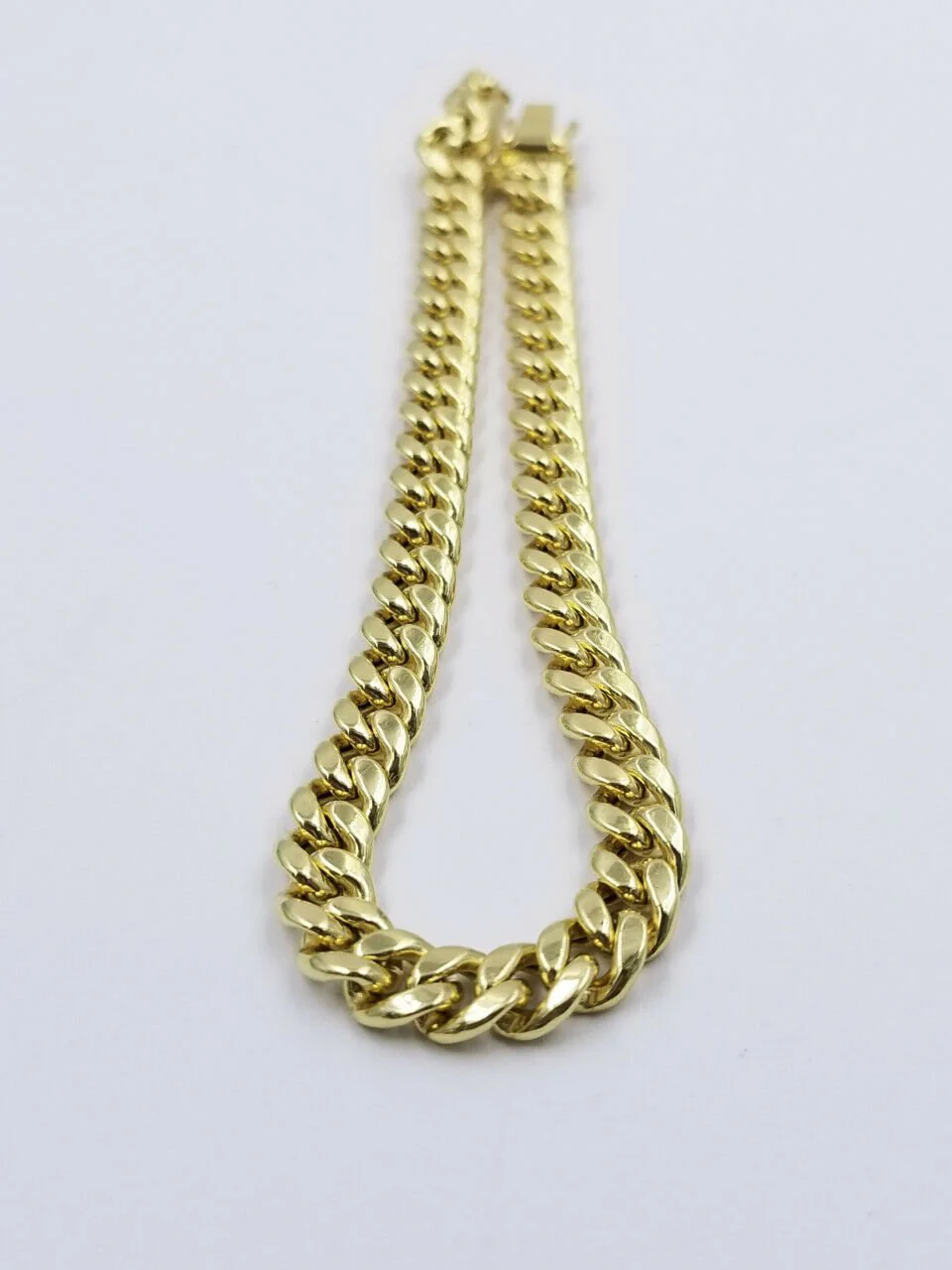 Real Gold 10k yellow Gold Cuban link bracelet 6mm 8" Long Box Lock men's Strong - Image 4