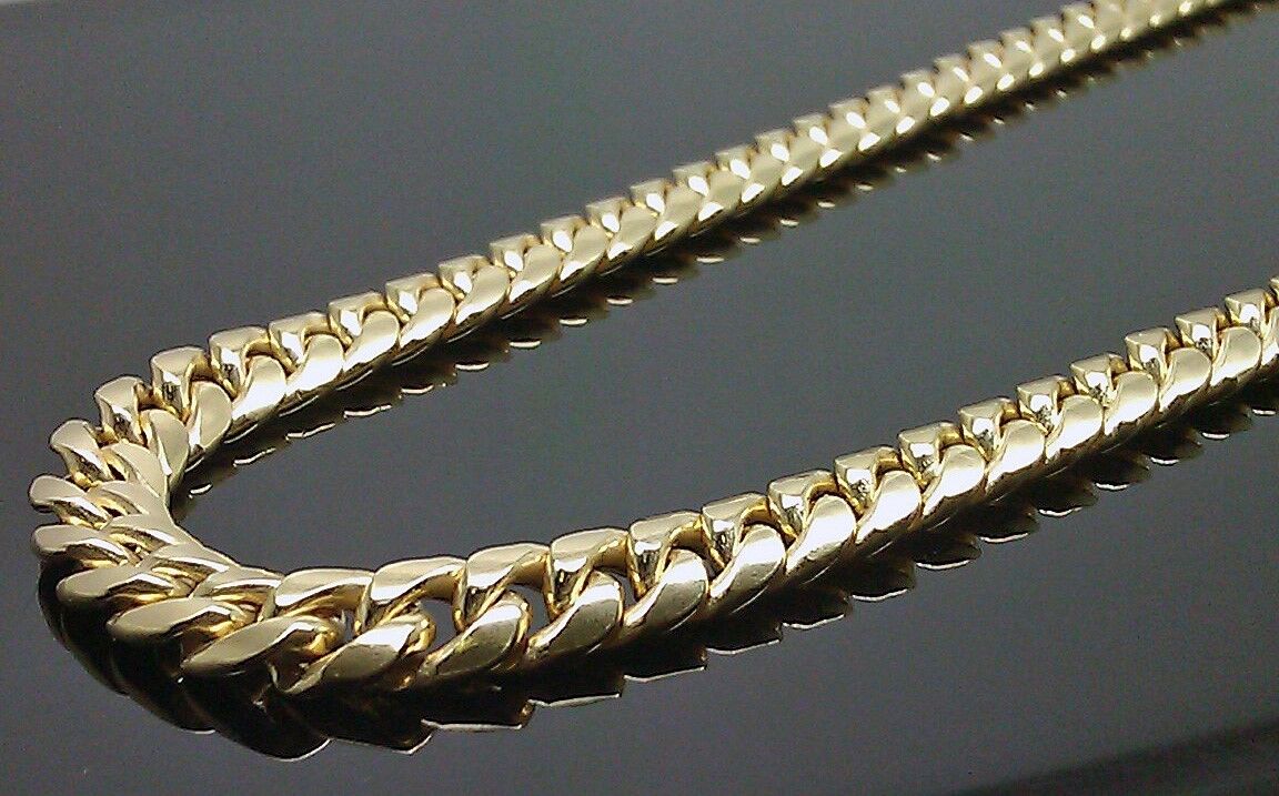 Real Gold 7mm 24" Mens Cuban Link Necklace 10KT yellow Gold Chain Strong Links - Image 3