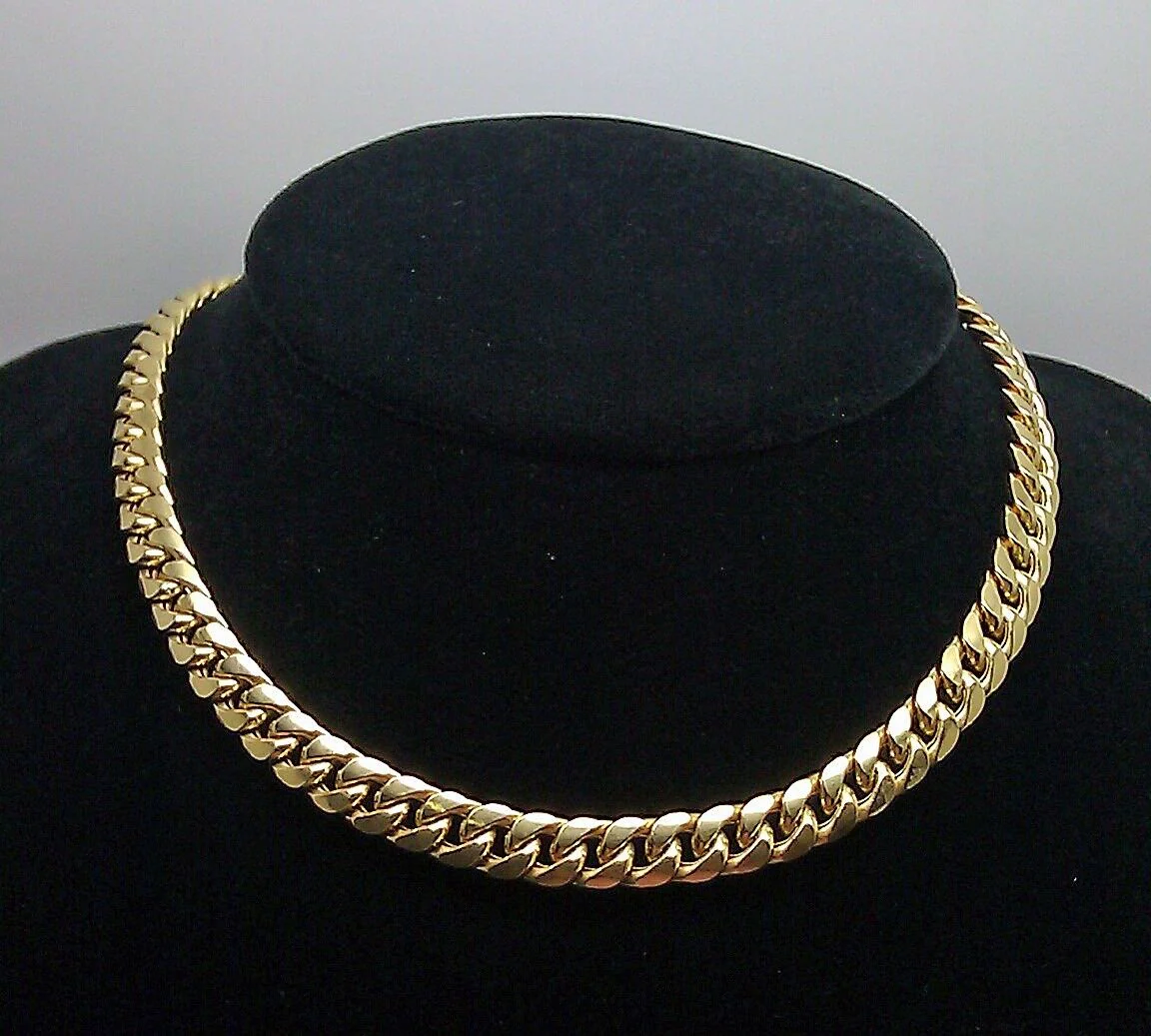 Real Gold 7mm 24" Mens Cuban Link Necklace 10KT yellow Gold Chain Strong Links - Image 4
