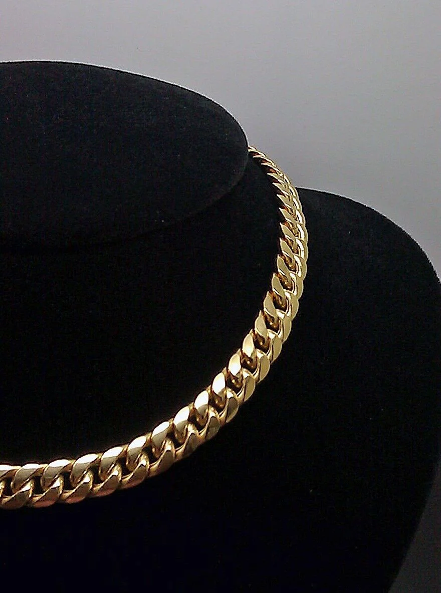 Real Gold 7mm 24" Mens Cuban Link Necklace 10KT yellow Gold Chain Strong Links - Image 5