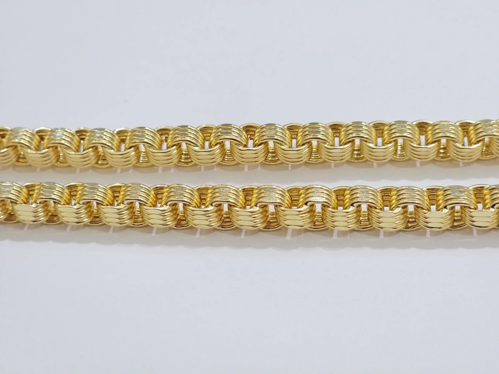 Real Gold Box Byzantine Chain Necklace 7.5mm 10K Yellow 20 Inches Men 10KT SALE - Image 6