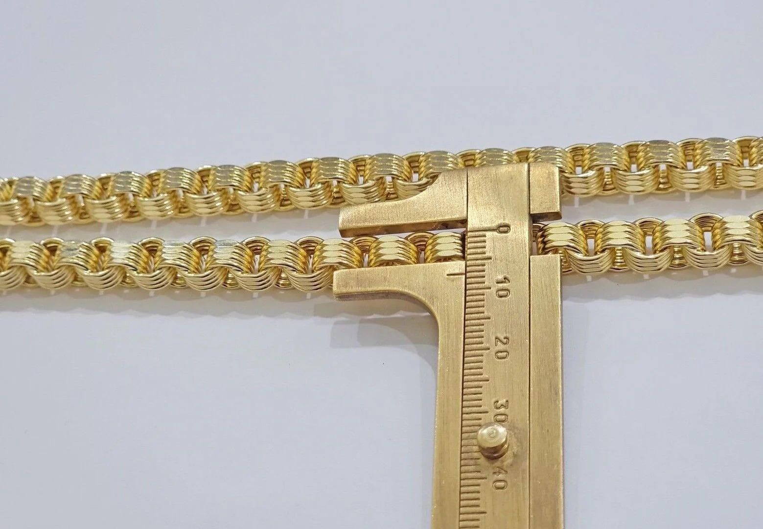 Real Gold Box Byzantine Chain Necklace 7.5mm 10K Yellow 22 Inches Men 10KT SALE - Image 7