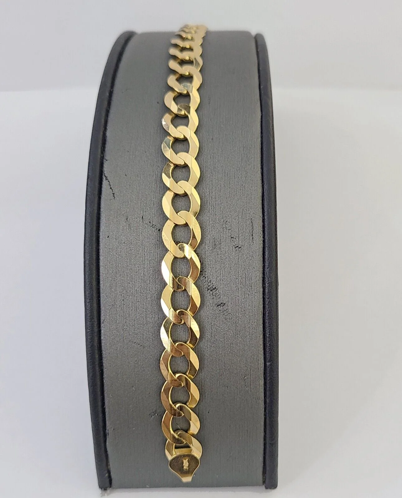 Real Gold Bracelet 10k Gold 8mm Link 8 Inch Men Women Cuban Curb Link - Image 4