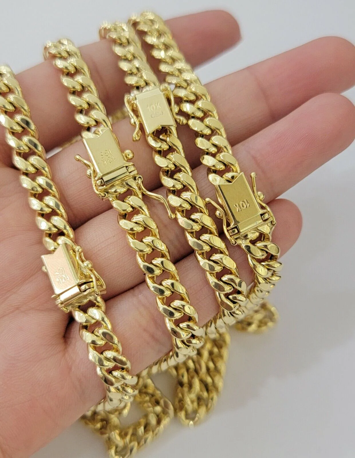 Real Gold chain 7mm 24 Inch Miami Cuban Link Necklace 10kt Yellow Gold For Mens - Image 5