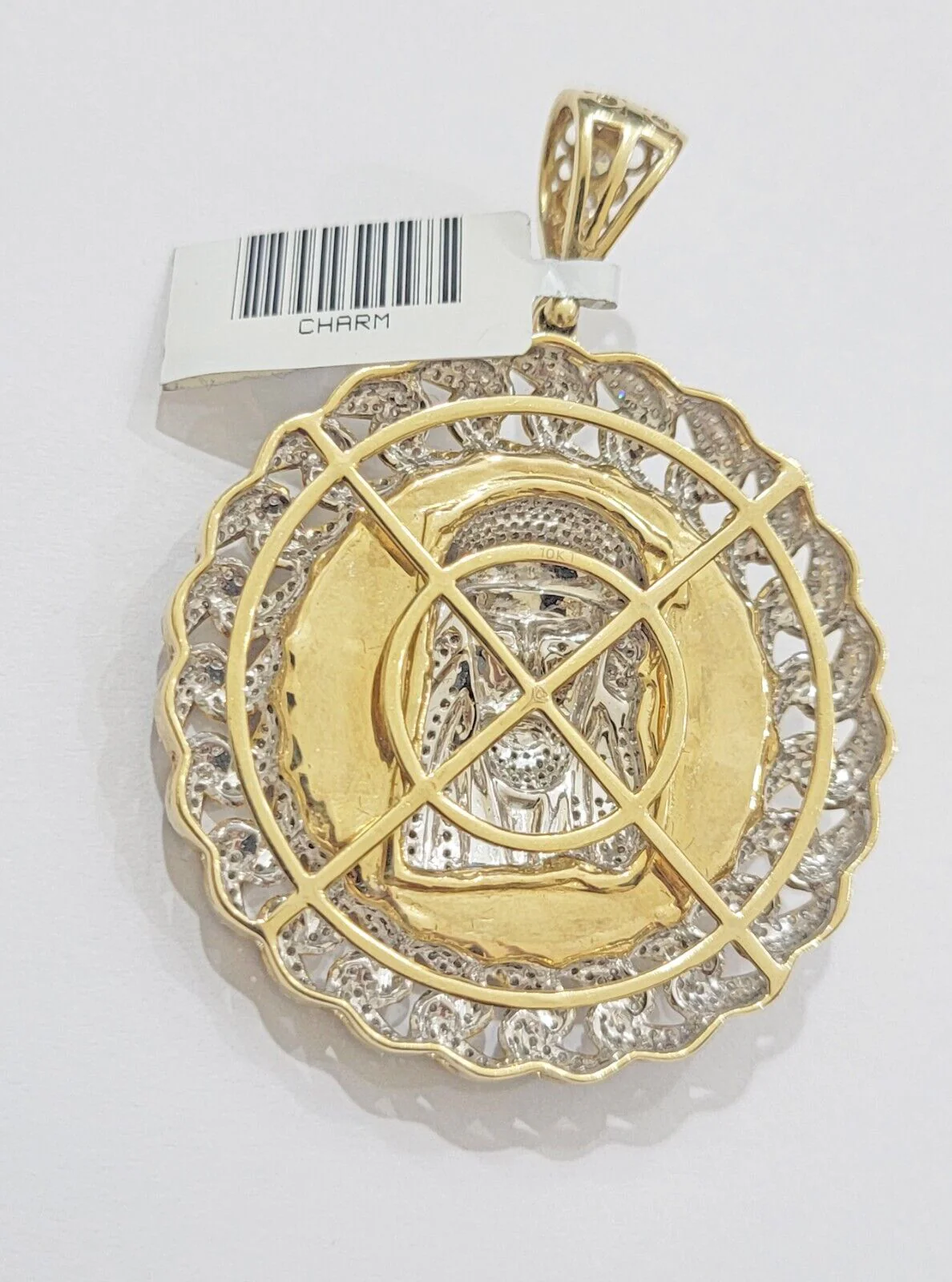 Real Gold Diamond jeus head Charm Pendant 10k yellow Gold 2.50CT Mens 2.3 Inch - Image 6