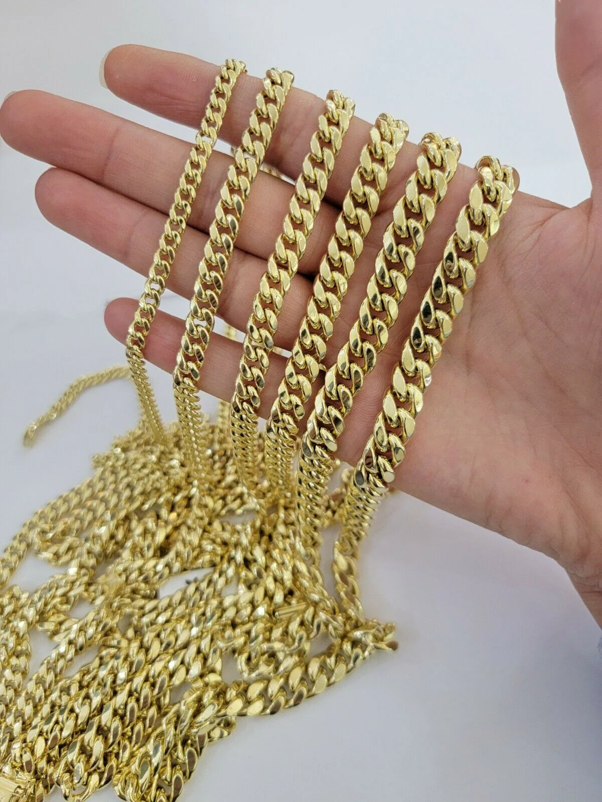 REAL 10k Yellow Gold Necklace Mens Chain Miami Cuban Link 18 Inch - 30" 6mm 7mm 8mm 9mm - Image 12