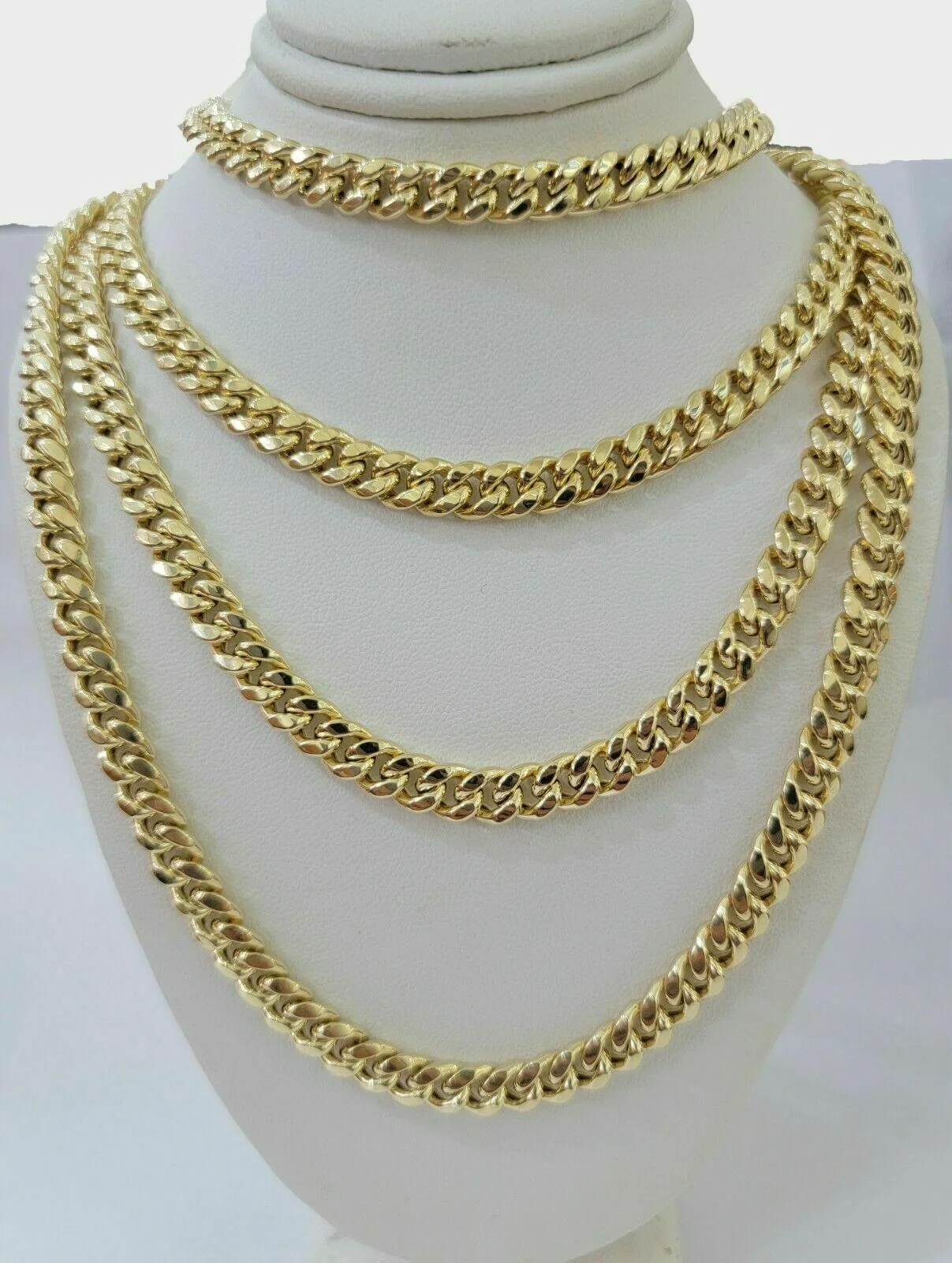 REAL 10k Yellow Gold Necklace Mens Chain Miami Cuban Link 18 Inch - 30" 6mm 7mm 8mm 9mm - Image 2