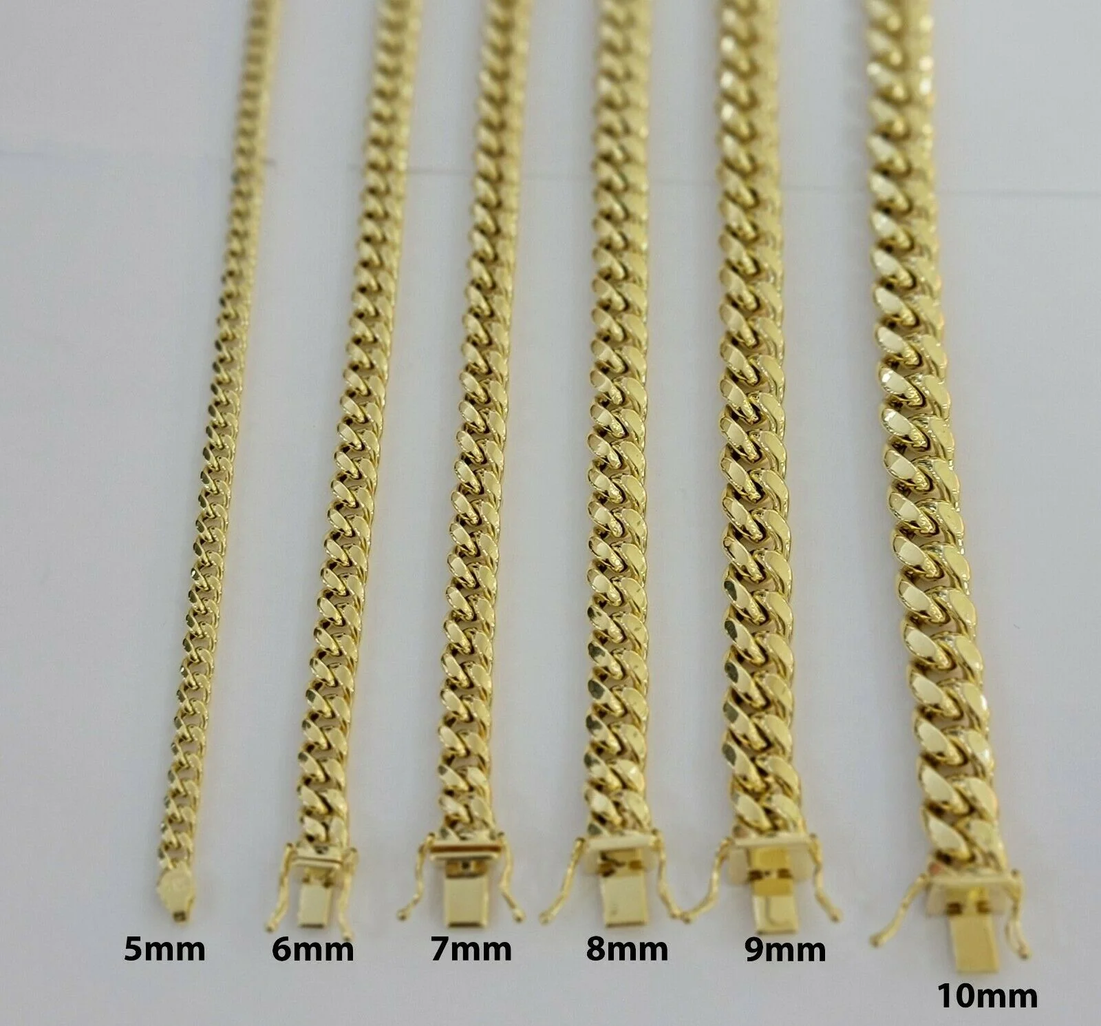 REAL 10k Yellow Gold Necklace Mens Chain Miami Cuban Link 18 Inch - 30" 6mm 7mm 8mm 9mm - Image 4