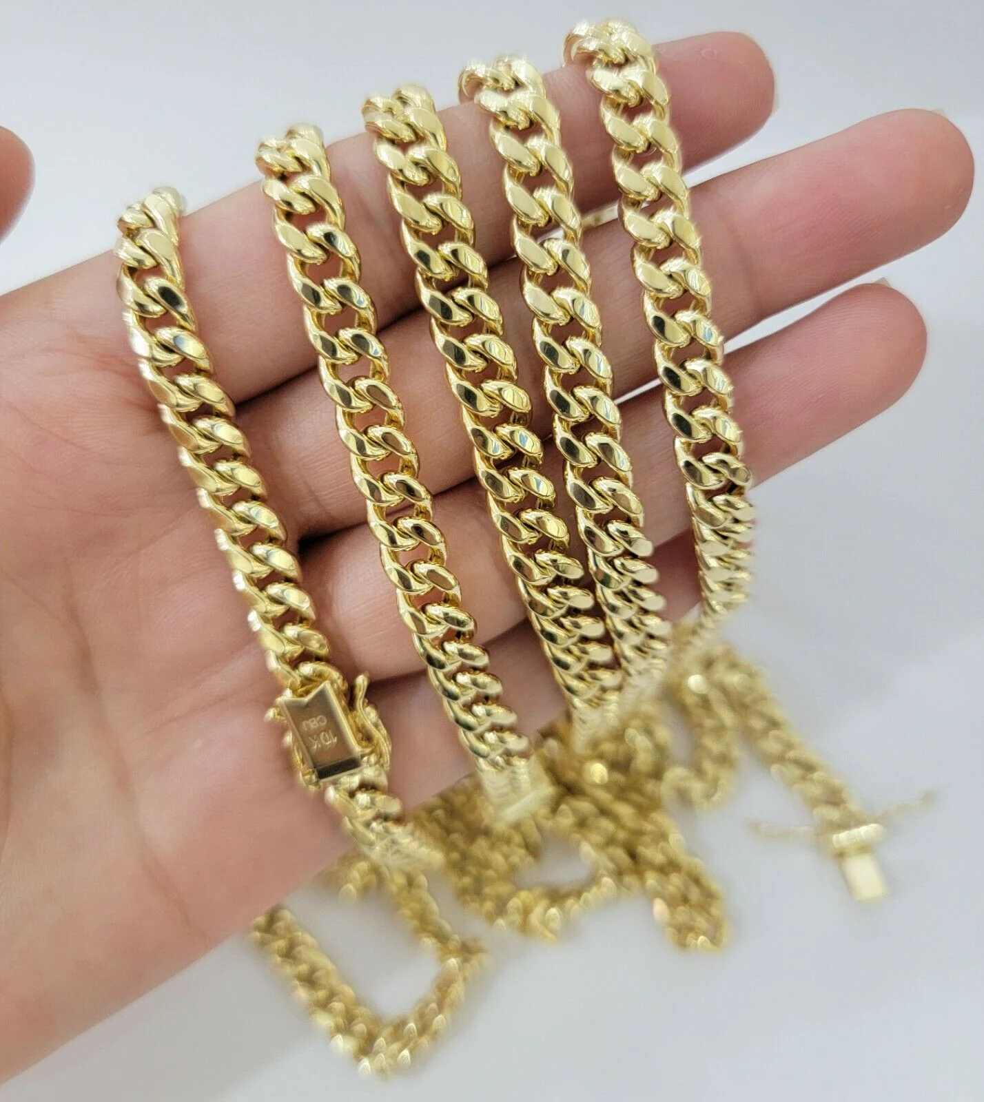 REAL 10k Yellow Gold Necklace Mens Chain Miami Cuban Link 18 Inch - 30" 6mm 7mm 8mm 9mm - Image 9