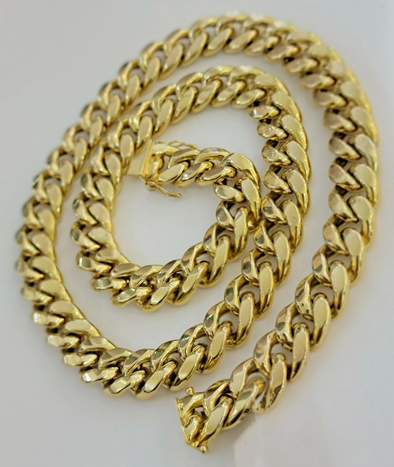 Real Gold Necklace Miami Cuban Link Chain THICK 13MM 20"-30" 10KT Yellow Gld MEN - Image 7