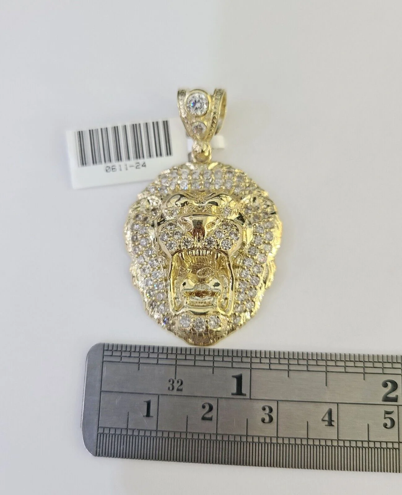 Real 10k Gold Roaring Lion Head Charm Pendant 10kt Yellow Gold For Men's - Image 4