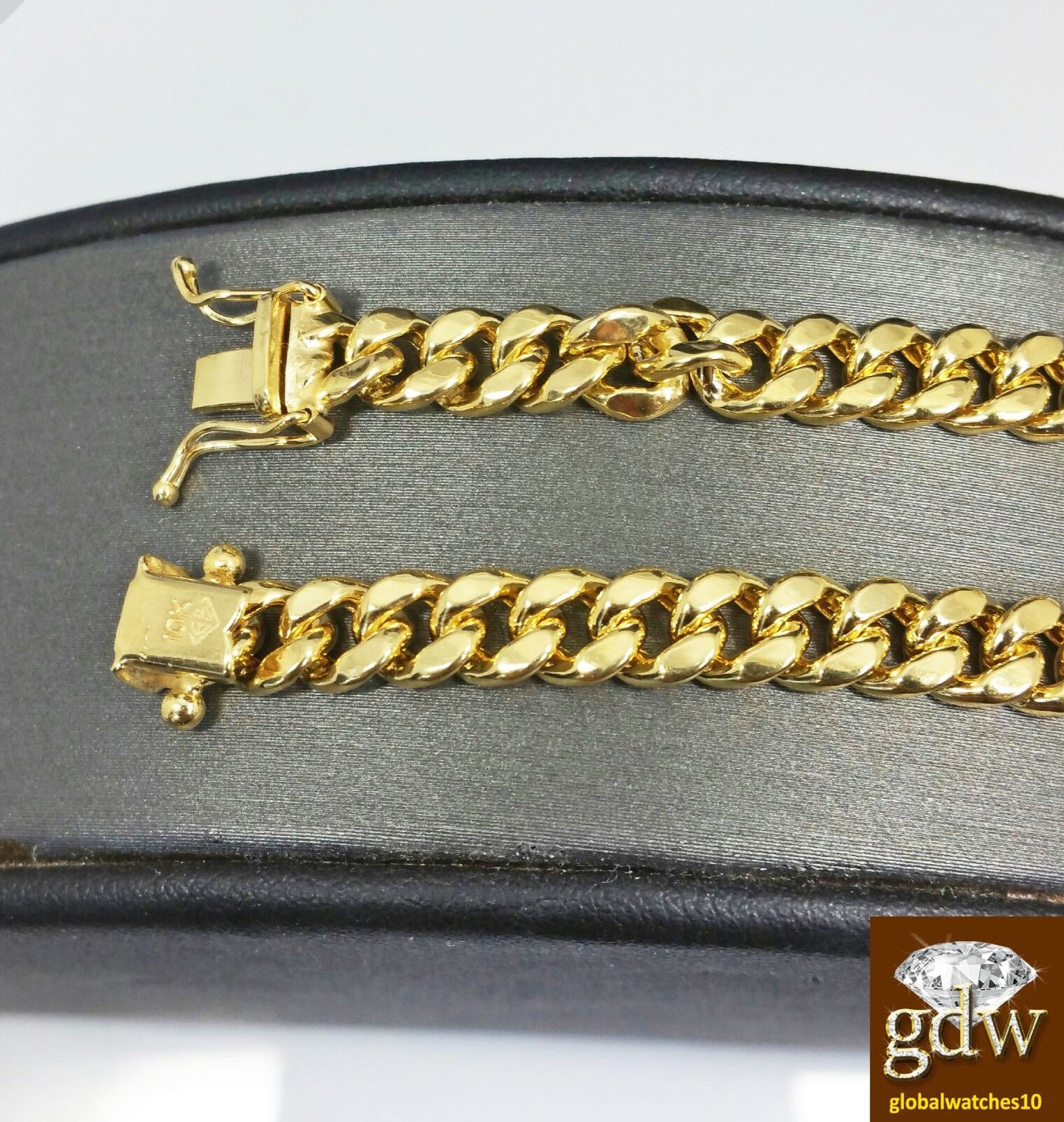 REAL Mens 10k Gold Cuban Bracelet 7mm 7.5 Inch Box clasp - Image 5