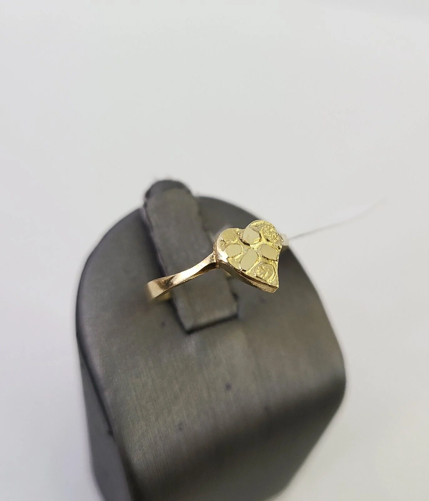 REAL Ring 10k Nugget Heart Ring Yellow Gold Genuine Ladies All Sizes - Image 3