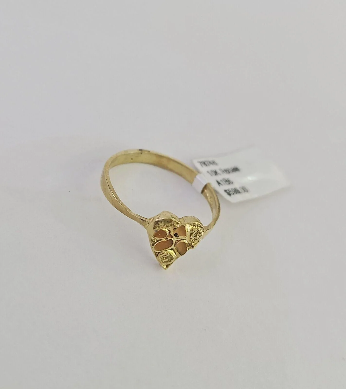 REAL Ring 10k Nugget Heart Ring Yellow Gold Genuine Ladies All Sizes - Image 4