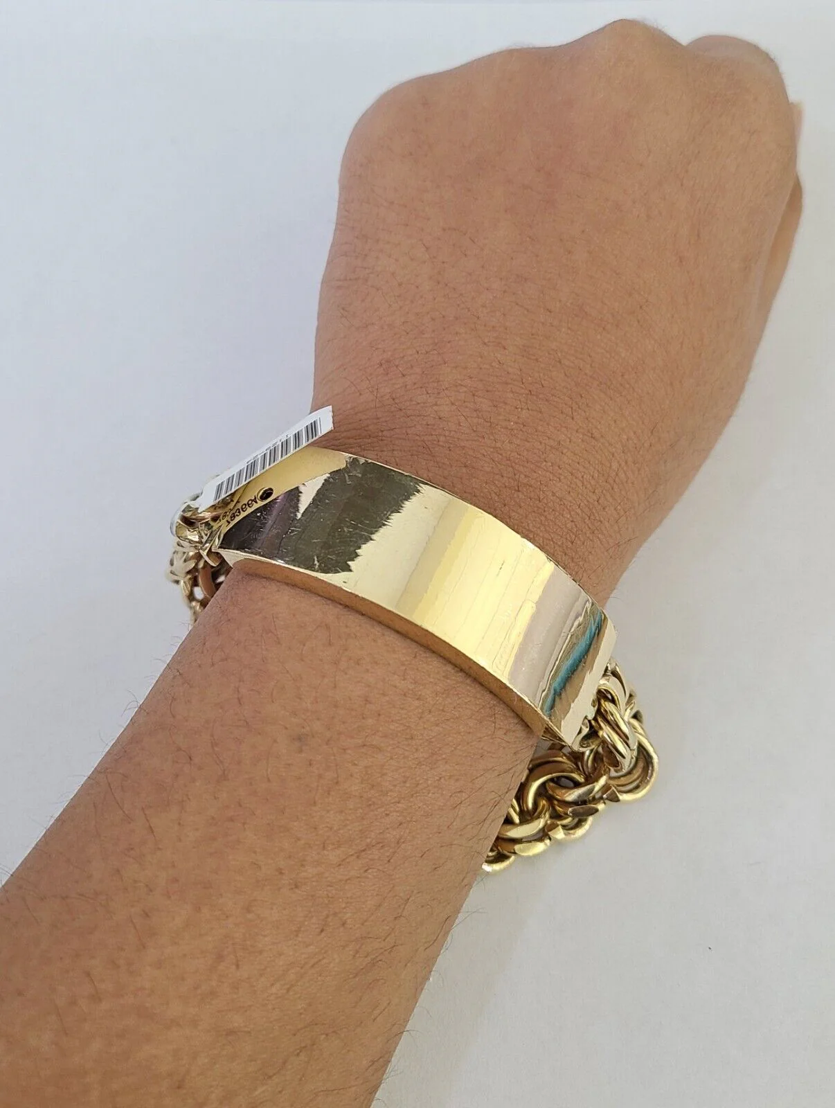 Real Solid 10kt Gold Chino ID Bracelet 14mm 8.5'' Inch Thick Name Plate 10k Mens - Image 3