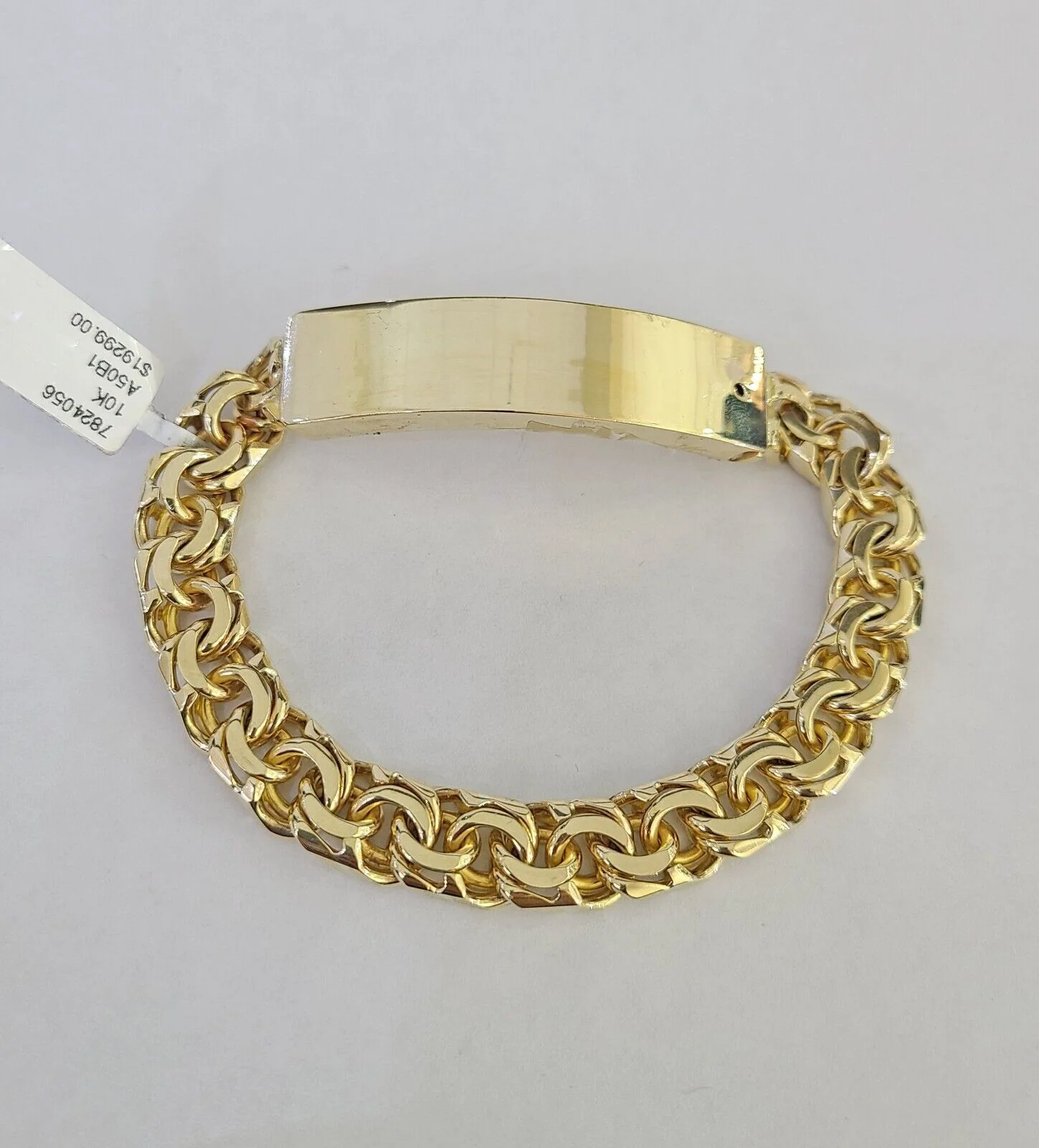 Real Solid 10kt Gold Chino ID Bracelet Mens 10mm 8'' Inch Thick Name Plate 10k - Image 3