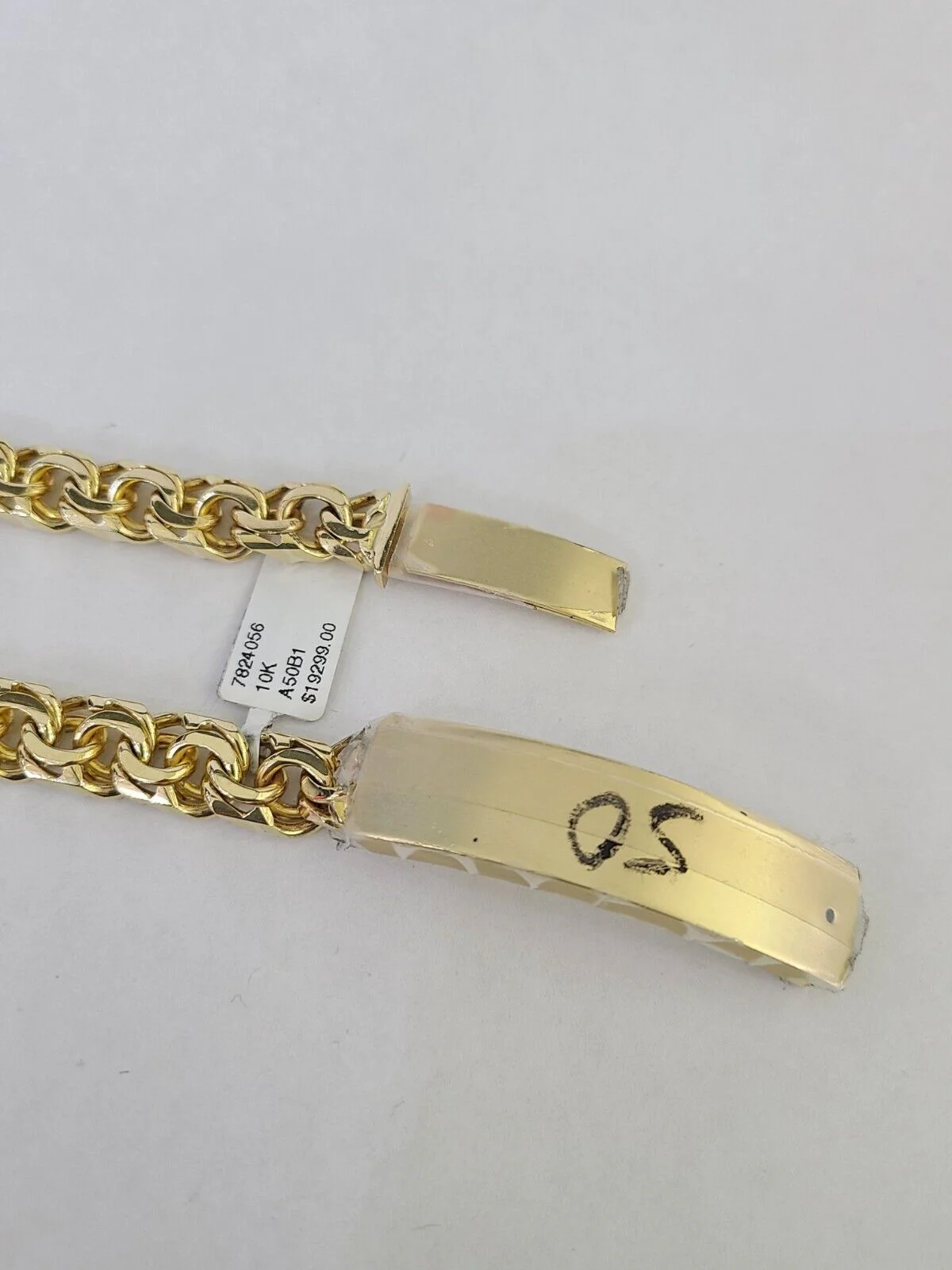 Real Solid 10kt Gold Chino ID Bracelet Mens 10mm 8'' Inch Thick Name Plate 10k - Image 5