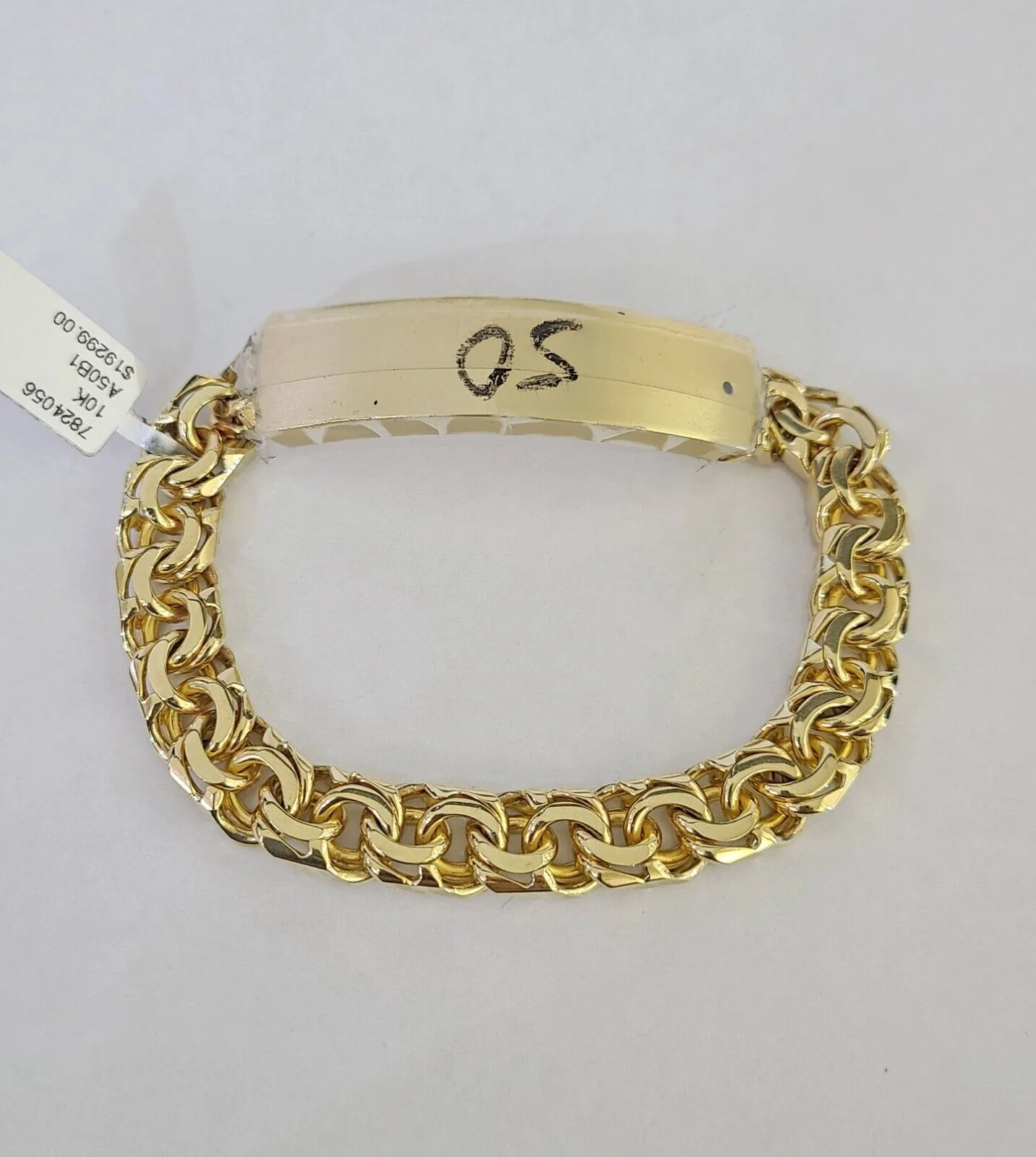 Real Solid 10kt Gold Chino ID Bracelet Mens 10mm 8'' Inch Thick Name Plate 10k - Image 8