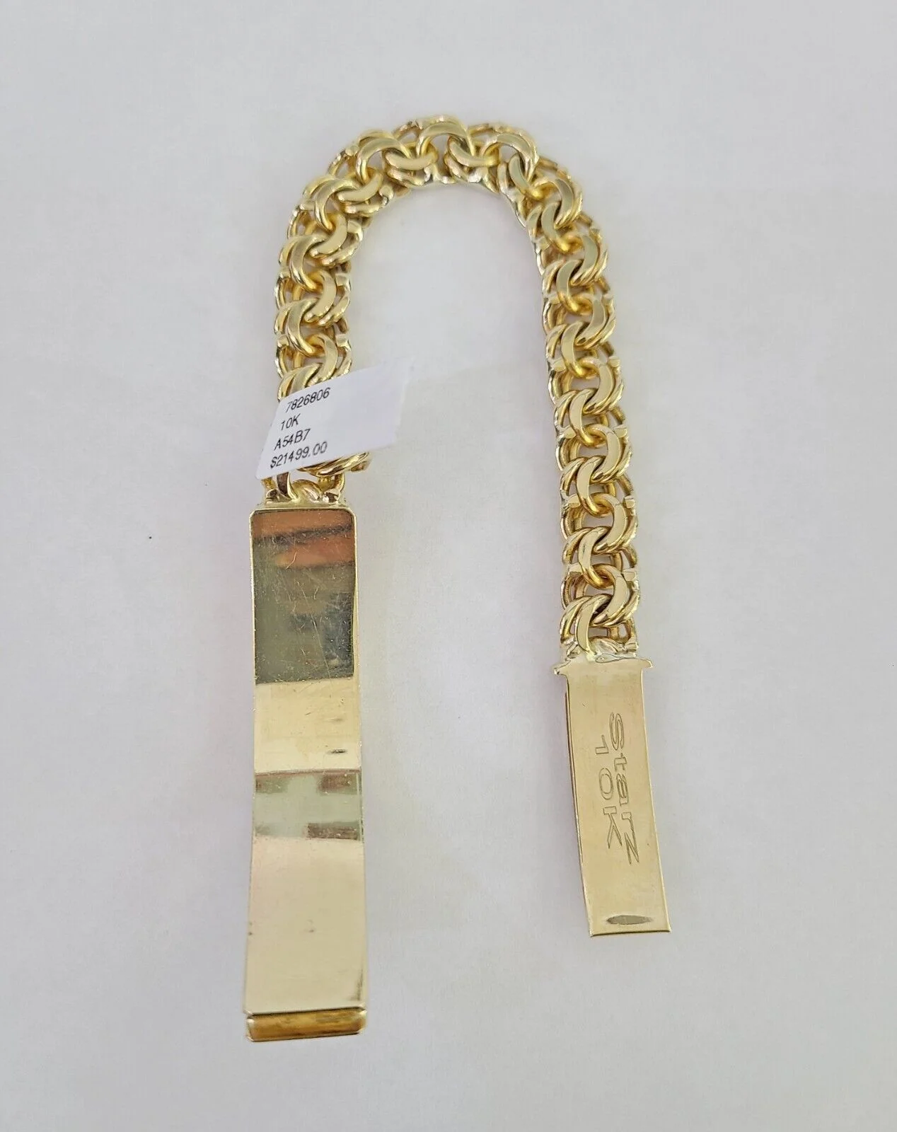 Real Solid 10kt Gold Chino ID Bracelet Name Plate 10mm 8.5'' Inch 10k Mens - Image 6