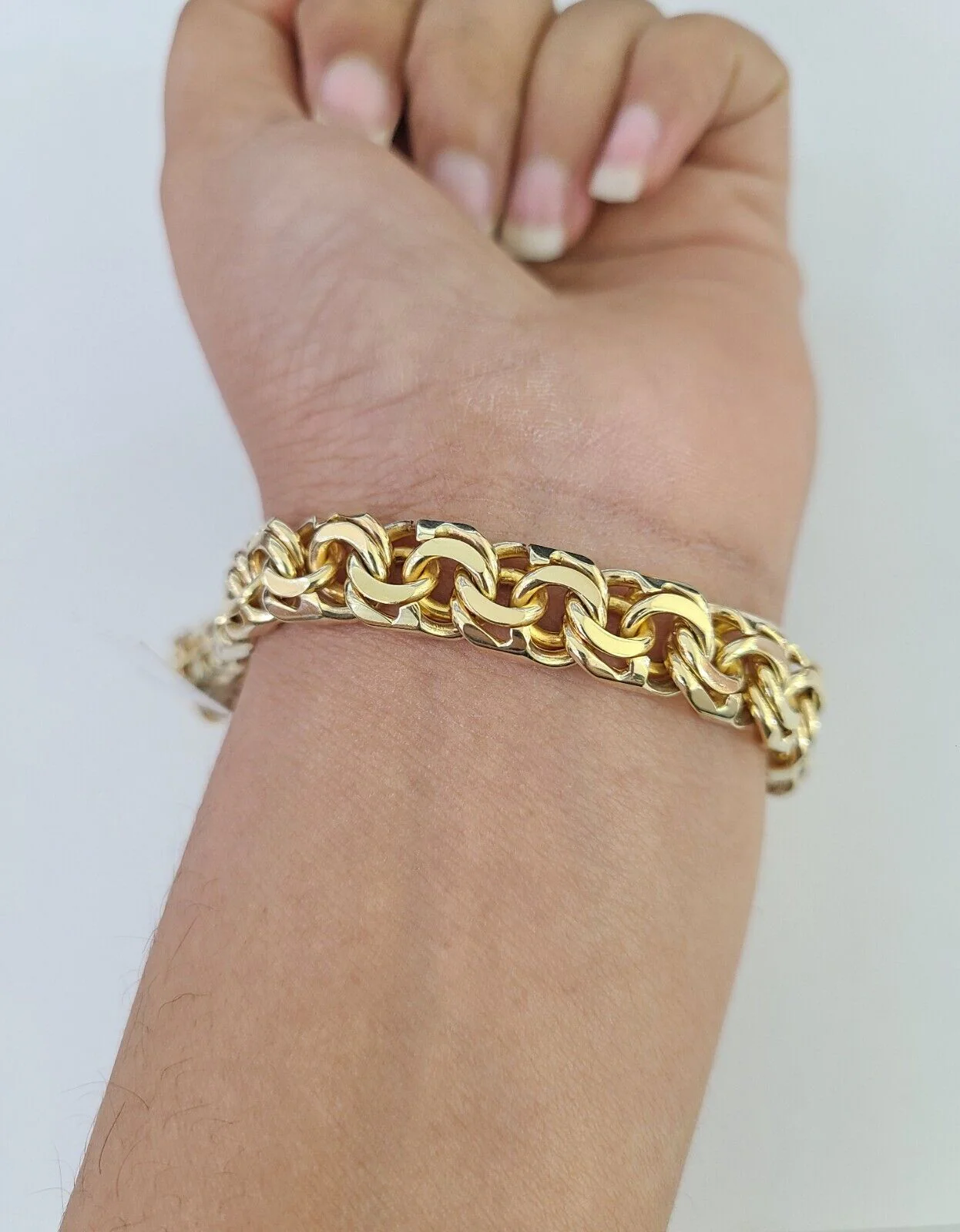 Real Solid 10kt Gold Chino ID Bracelet Name Plate 10mm 8.5'' Inch 10k Mens - Image 7