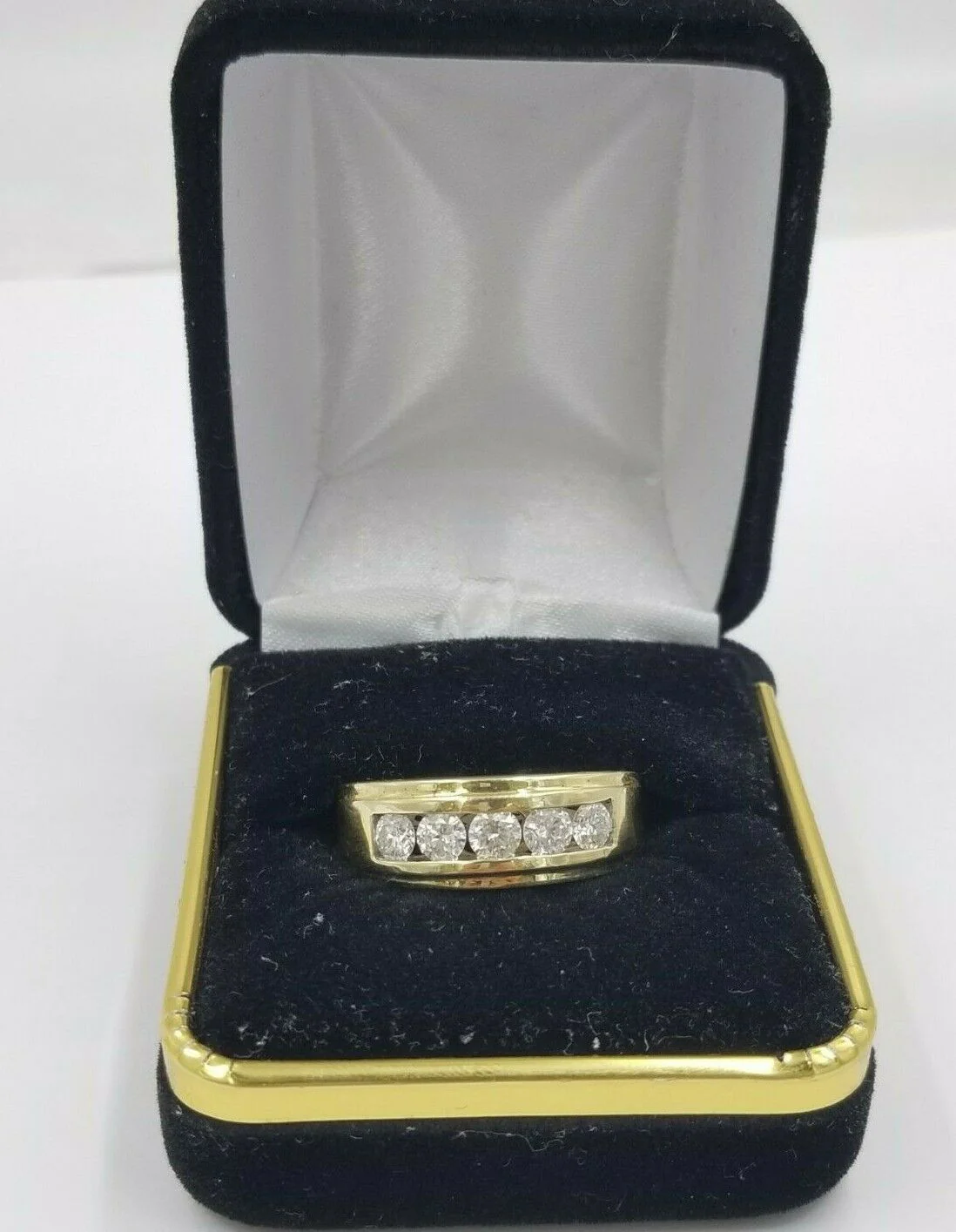 REAL solid 14k Gold Diamond Mens Band Engagement Wedding 1 CT Ring White Yellow Ring Sizes 6,7,8,9,10,11 & 12 - Image 2