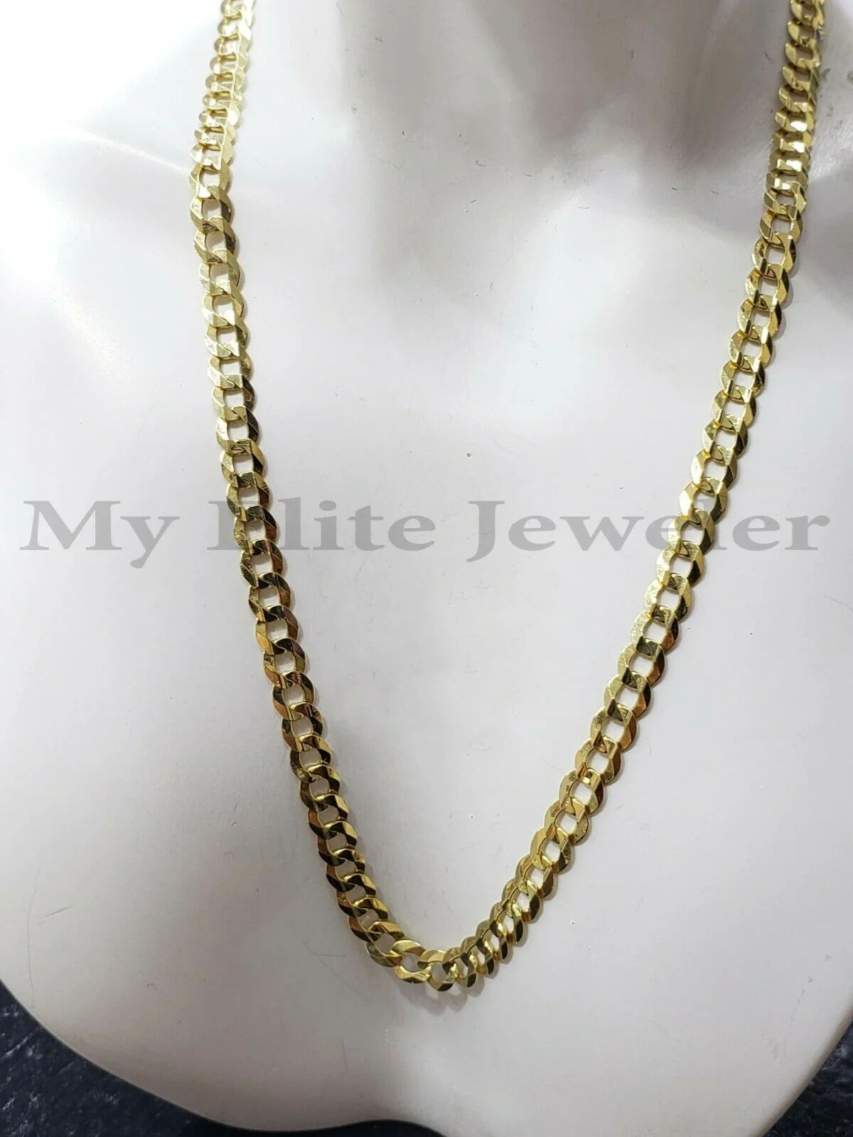 Real Solid 14k Yellow Gold Ladies Link Necklace 22 Inch Cuban Curb Chain 3 MM - Image 2