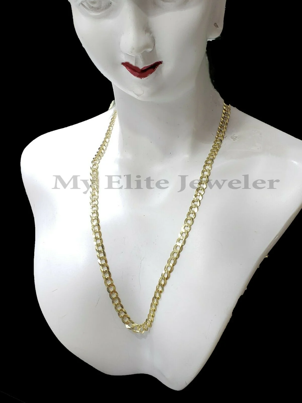 Real Solid 14k Yellow Gold Ladies Link Necklace 22 Inch Cuban Curb Chain 3 MM - Image 4