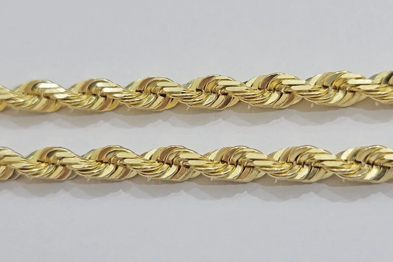 Real Solid Gold 14k Rope Chain Necklace 6mm 20-26" Inch Yellow Diamond Cut SALE - Image 10
