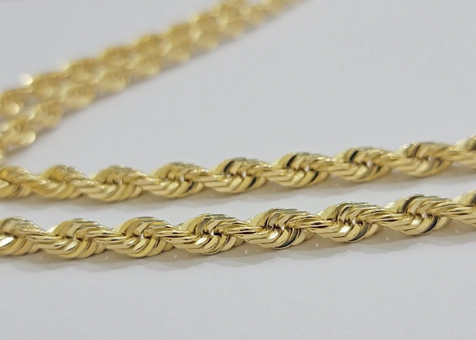 Real Solid Gold 14k Rope Chain Necklace 6mm 20-26" Inch Yellow Diamond Cut SALE - Image 8