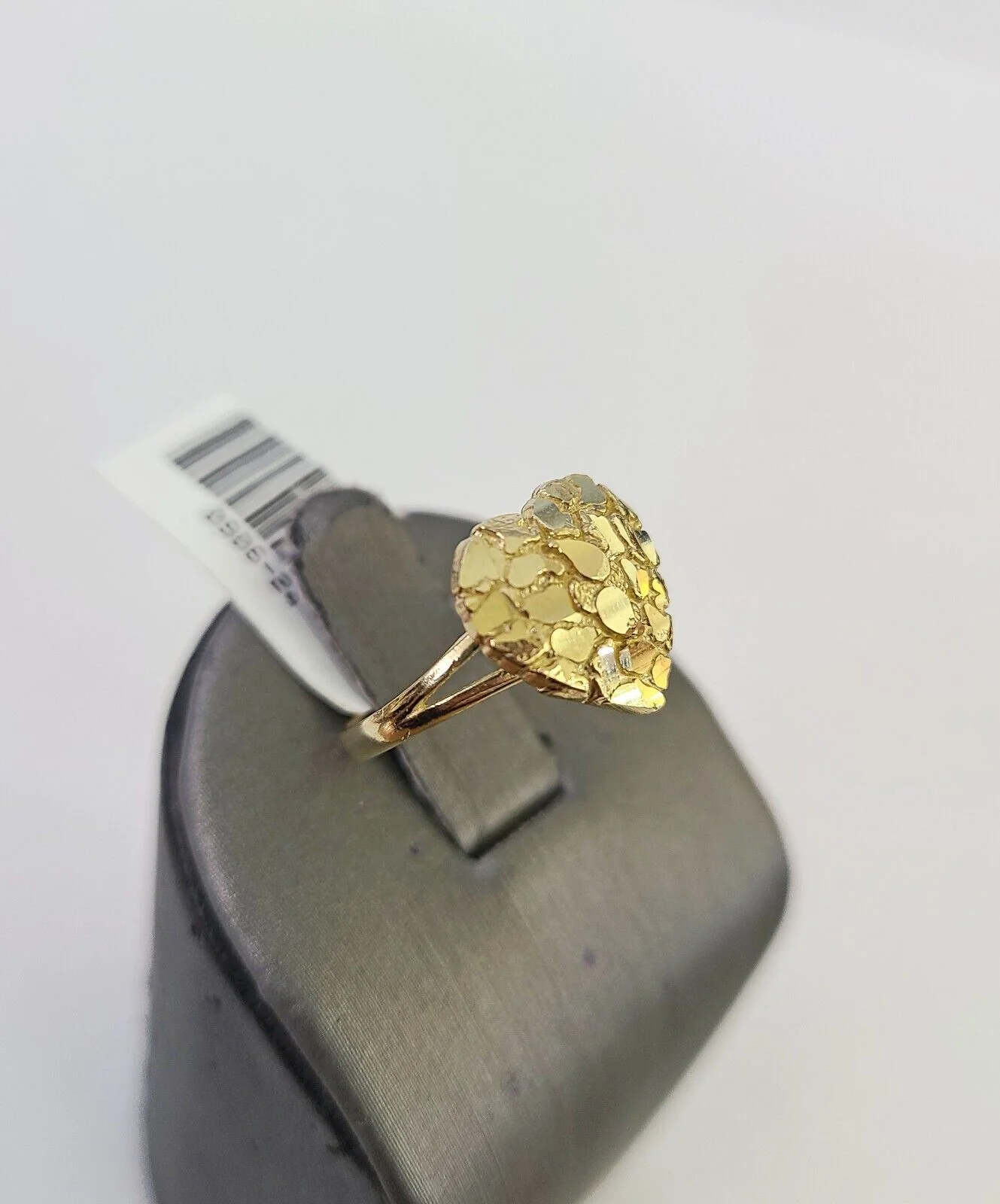 Ring 10k Nugget Heart Ring Yellow Gold REAL Genuine Ladies All Sizes - Image 2