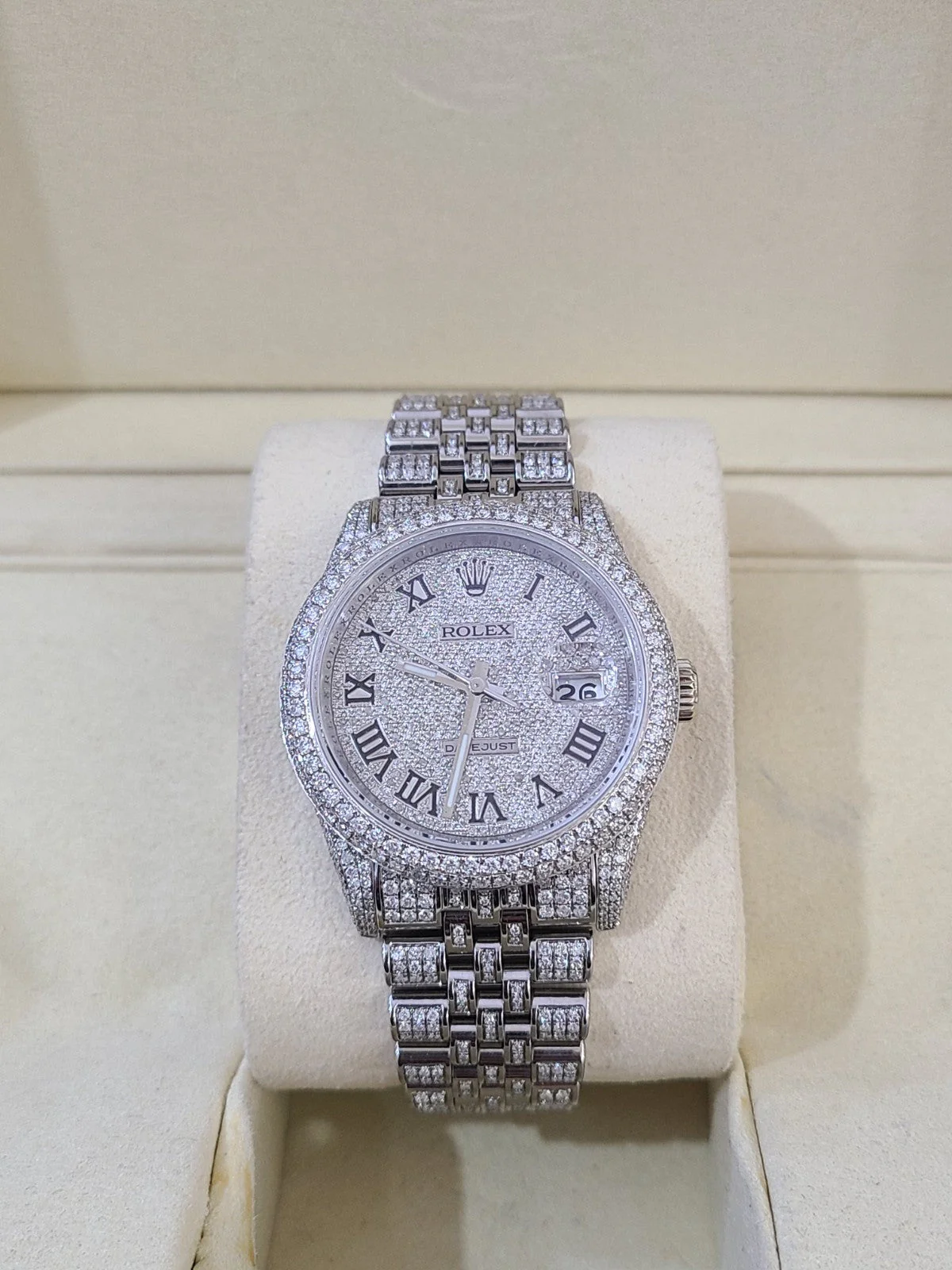 ROLEX Datejust Natural Diamond Iced Out 36mm Watch - Image 3