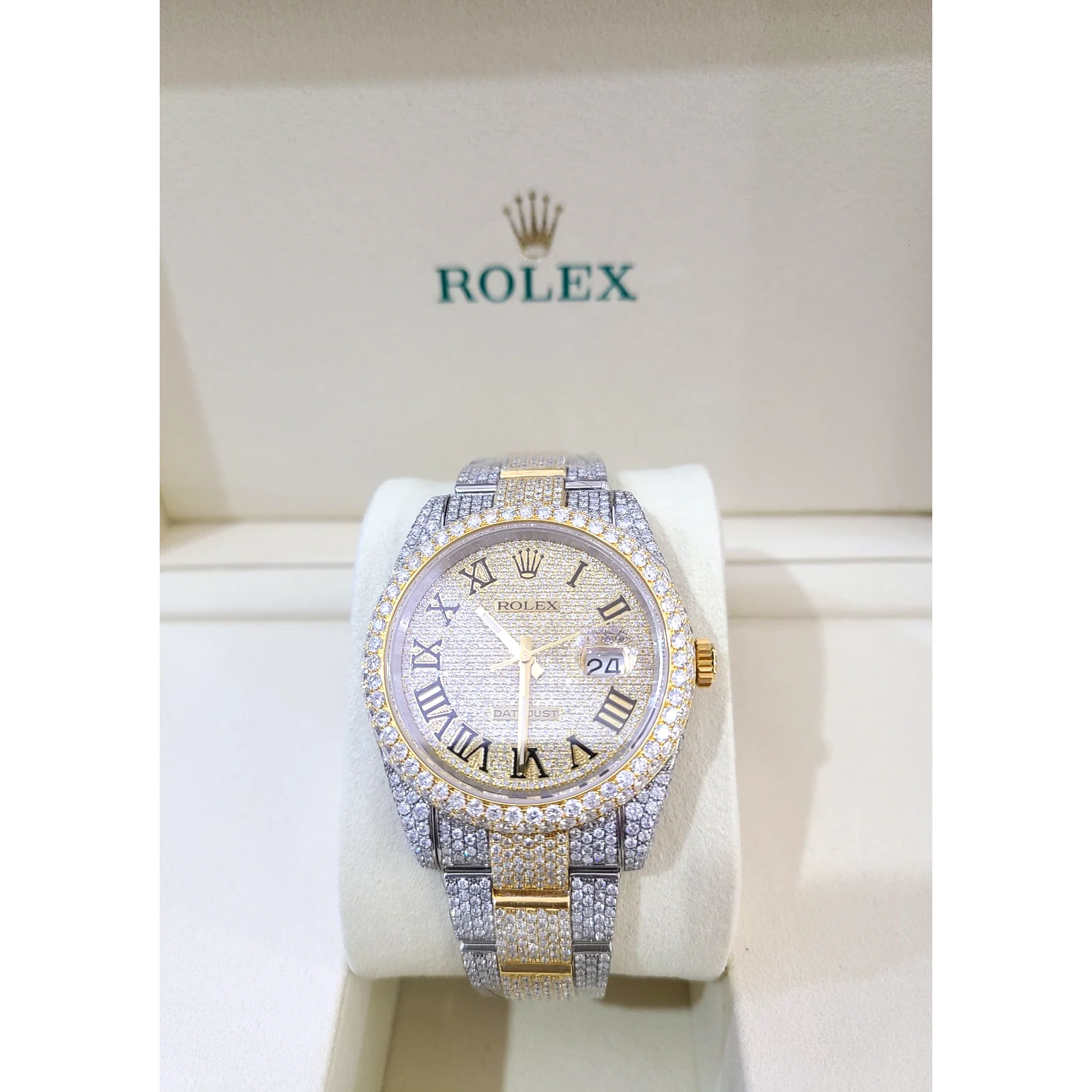 Rolex Men's Diamonds Watch With 12 CT Natural Diamonds - Image 4