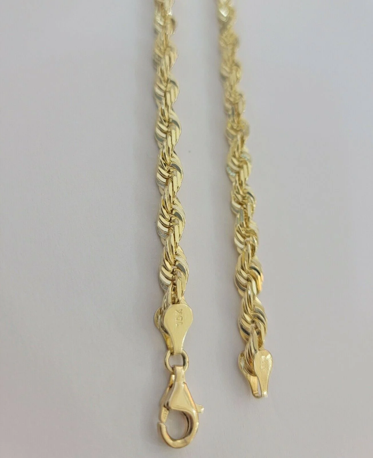 Rope Chain Necklace 5mm REAL 10kt Yellow Gold Solid link Diamond Cuts 22" Inch - Image 5