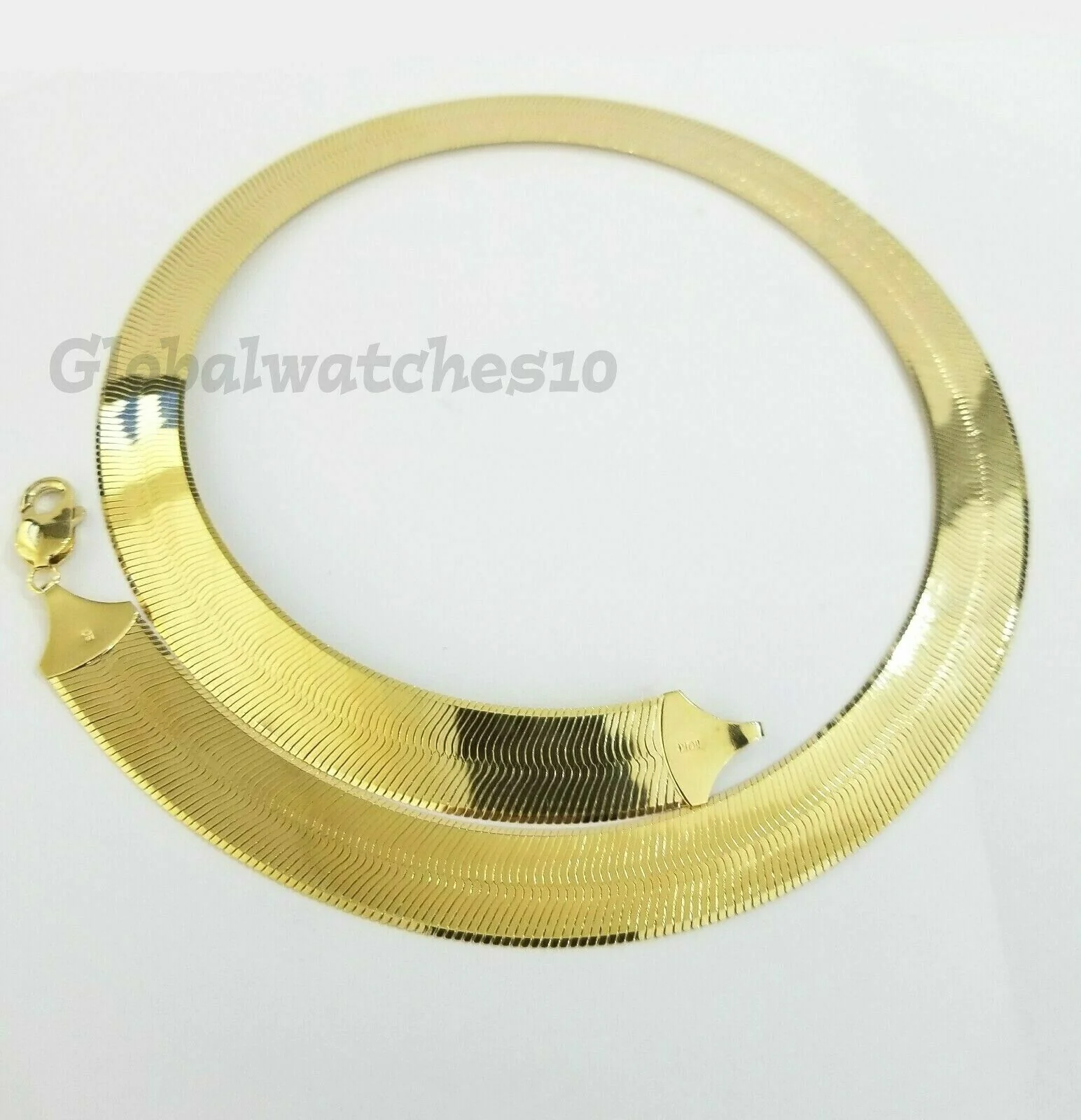 Solid 10K Gold 5mm-15mm Herringbone Necklace Bracelet 16-24" Chain Yellow Gold - Image 14