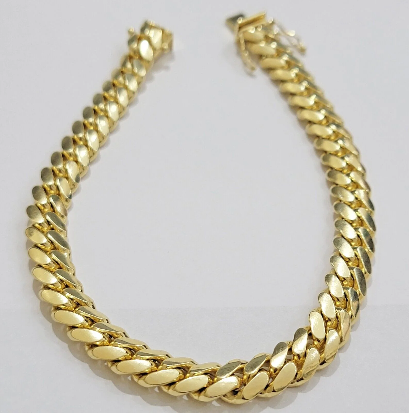 Solid 10k Gold Bracelet 8mm Miami Cuban Link 8" long Box Clasp 10kt Yellow, REAL - Image 5