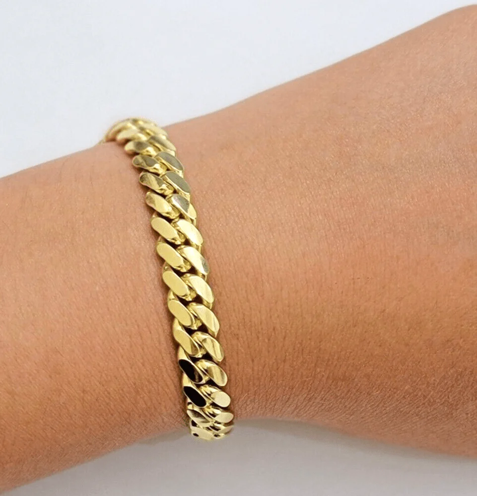 Solid 10k Gold Bracelet 9mm 8 Inch Miami Cuban Link Box Lock REAL 10KT Men Women - Image 2