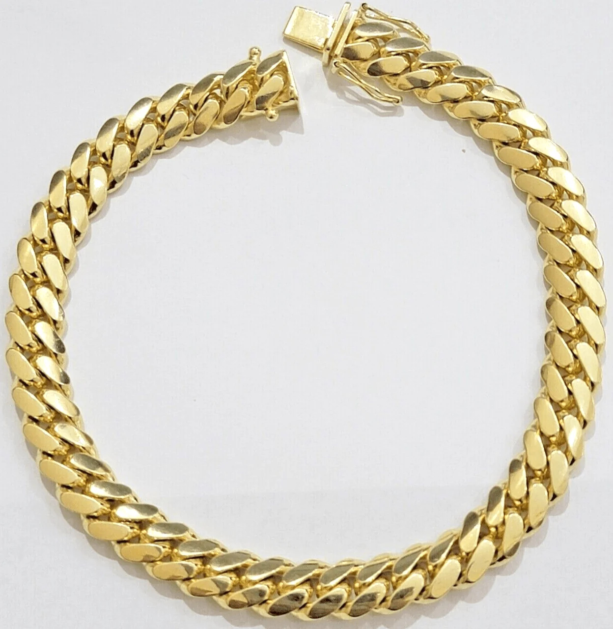 Solid 10k Gold Bracelet 9mm 8 Inch Miami Cuban Link Box Lock REAL 10KT Men Women - Image 3