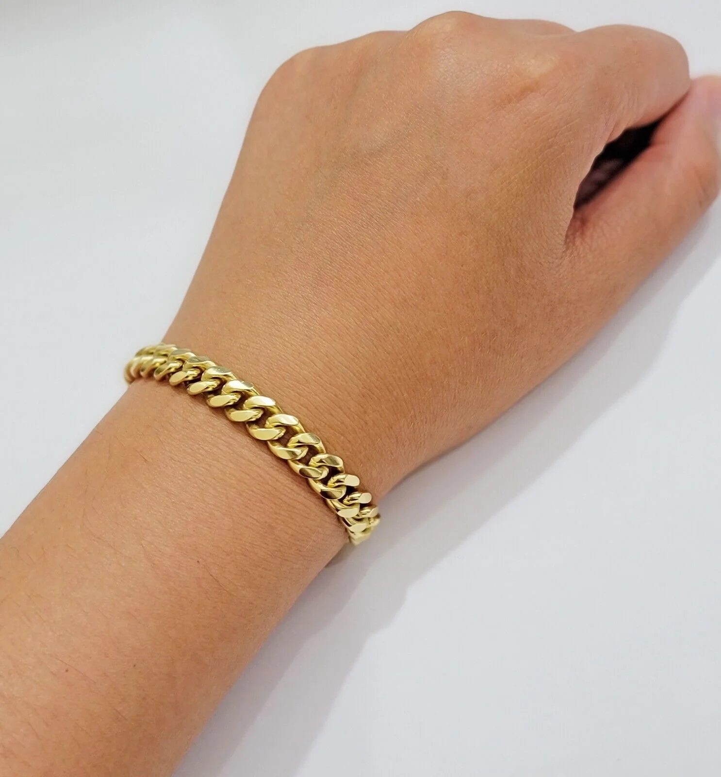 Solid 10k Gold Bracelet Cuban Link 8mm 7.5" Miami Cuben REAL 10k Yellow Gold Men - Image 5