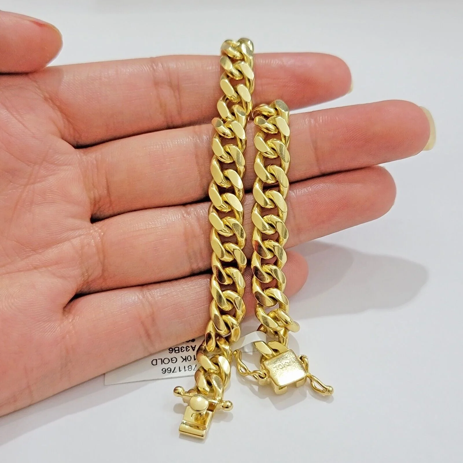 Solid 10k Gold Bracelet Cuban Link 8mm 7.5" Miami Cuben REAL 10k Yellow Gold Men - Image 9
