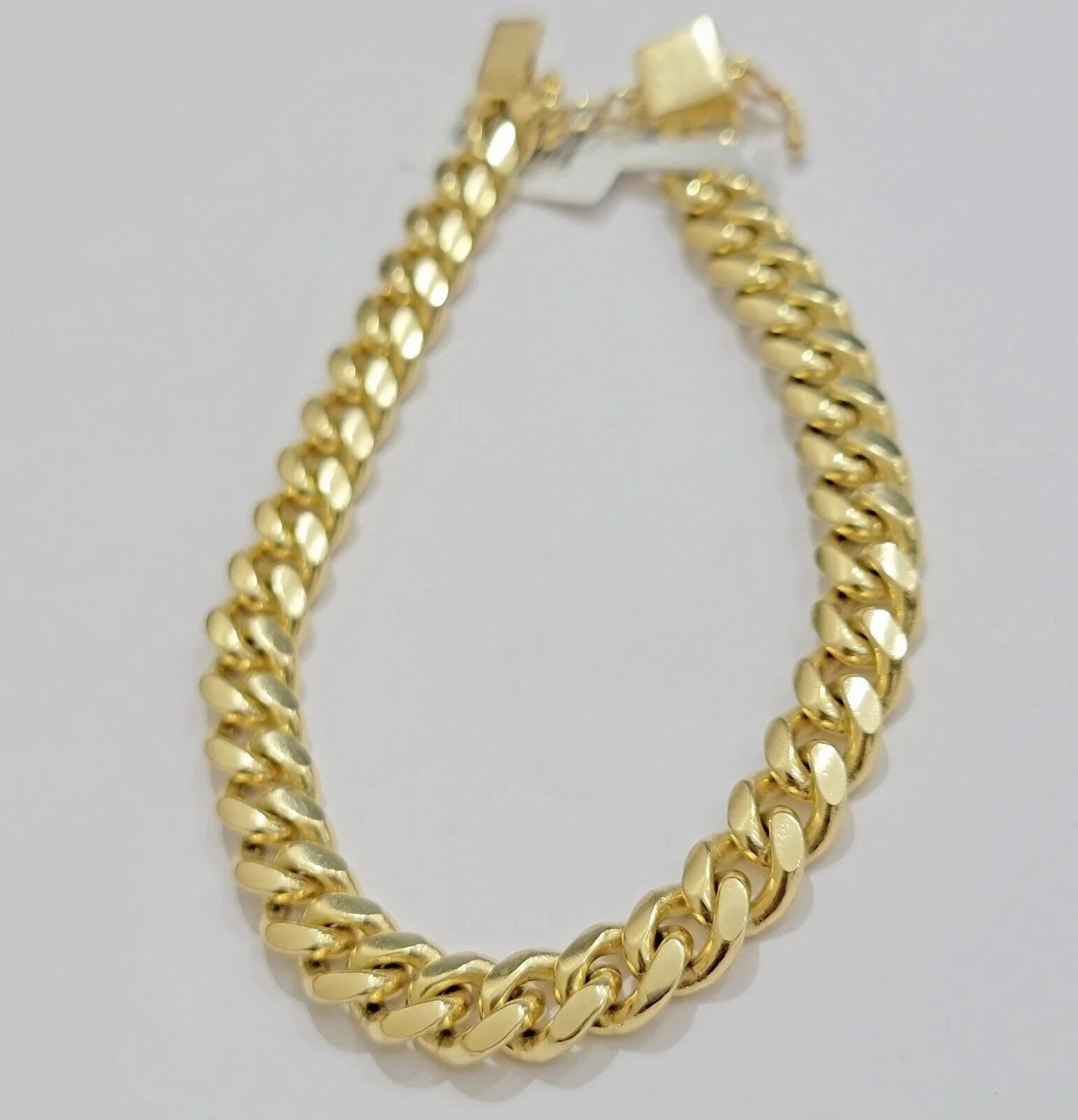 Solid 10k Gold Bracelet Cuban Link 8mm 7.5" Miami Cuben REAL 10k Yellow Gold Men - Image 3