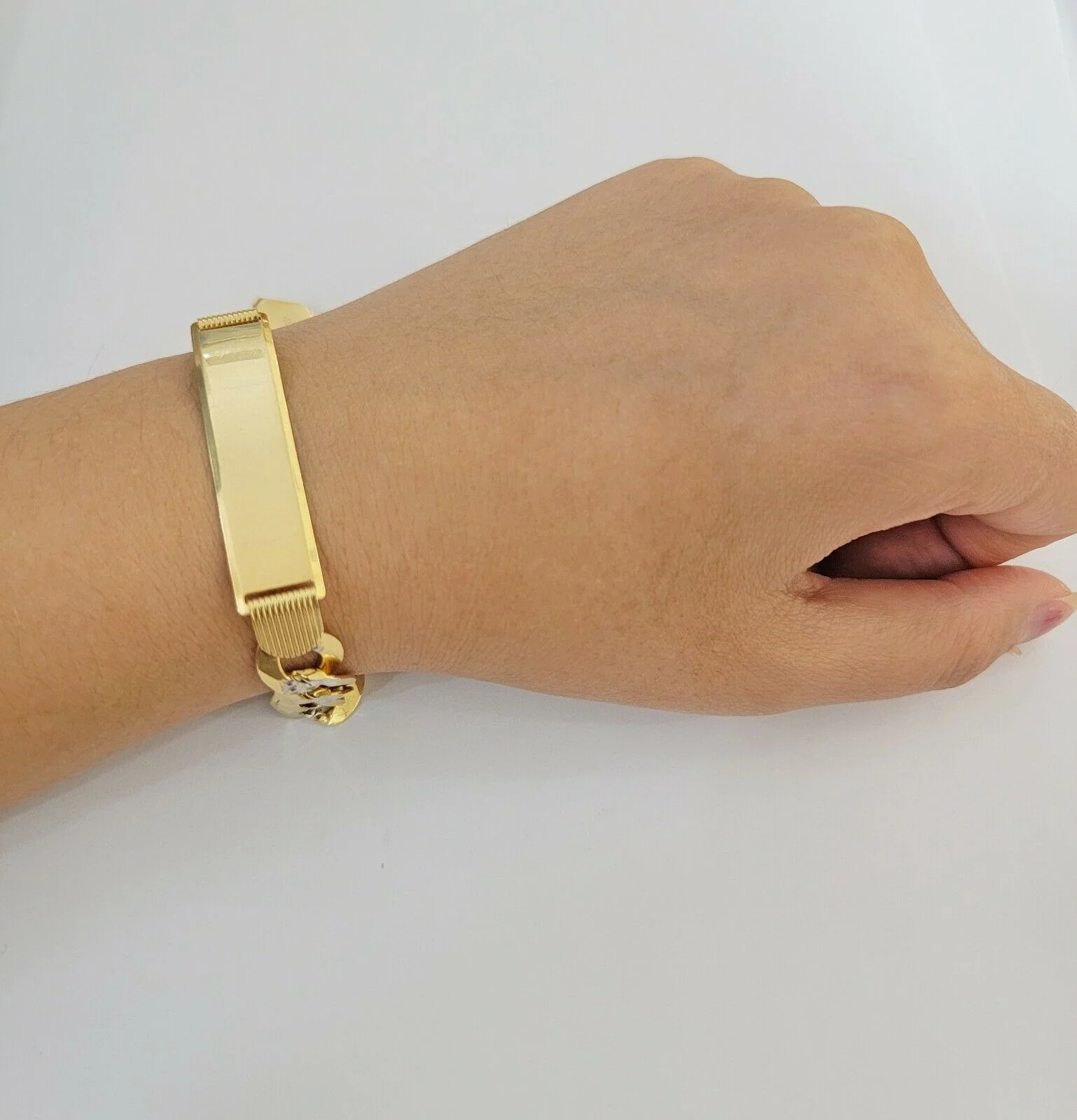 Solid 10k Gold Bracelet Id Cuban link 11mm 9" 10kt Yellow Gold Strong Link, REAL - Image 3
