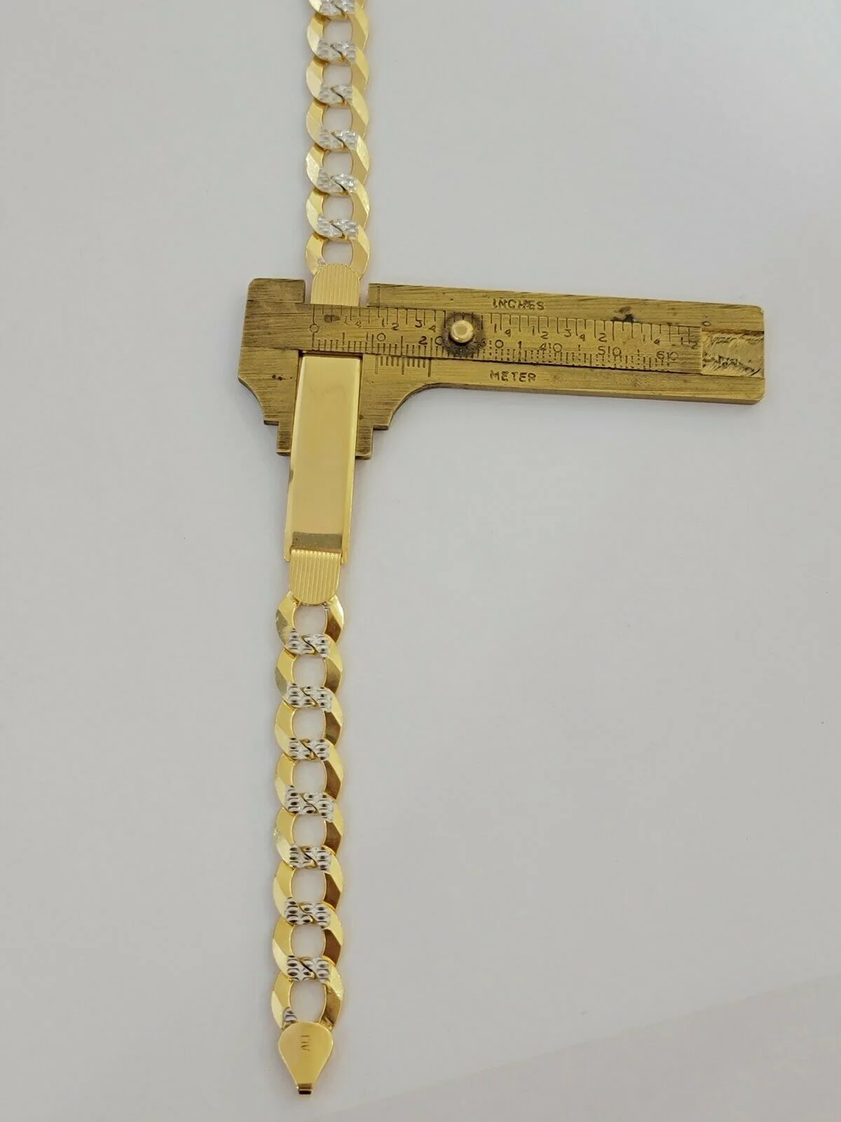 Solid 10k Gold Bracelet Id Cuban link 11mm 9" 10kt Yellow Gold Strong Link, REAL - Image 8