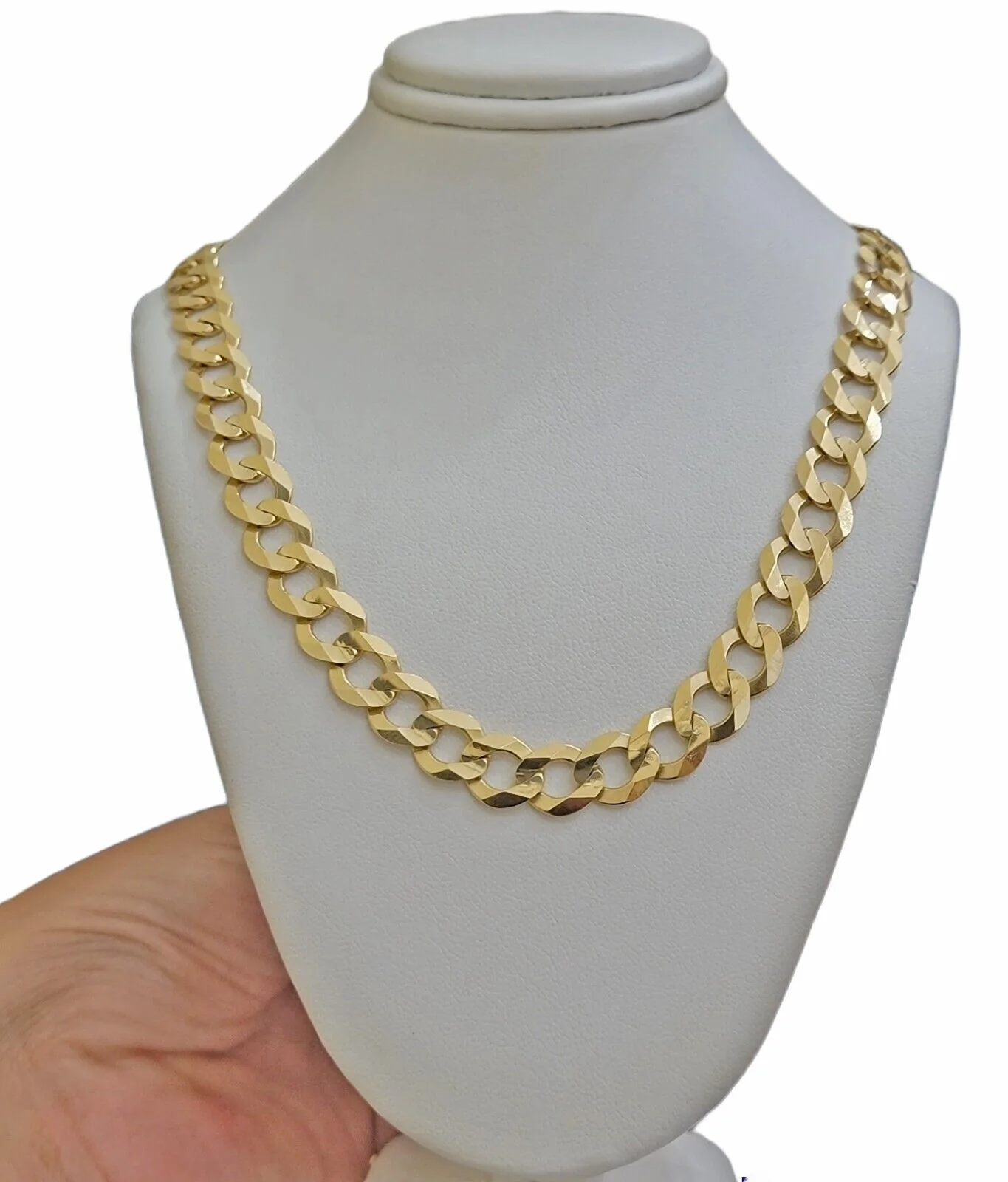 Solid 10k Gold Chain 9mm Mens Necklace Cuban Curb Link 26 inch REAL 10KT STRONG - Image 2