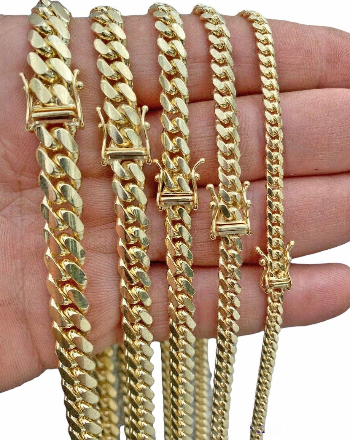 Solid 10k Gold Chain Miami Cuban Link Necklace 5-8mm 18-30" 10kt Men, Women REAL - Image 15