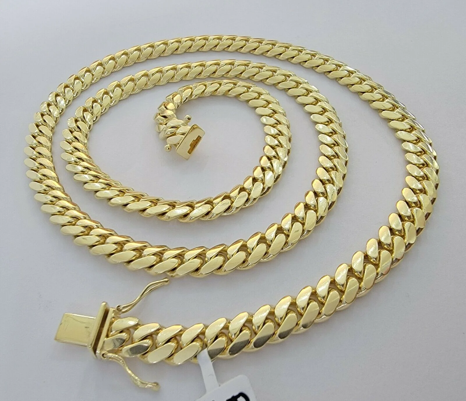 Solid 10k Gold Chain Miami Cuban Link Necklace 7mm 22"10kt Yellow Gold Mens REAL - Image 7