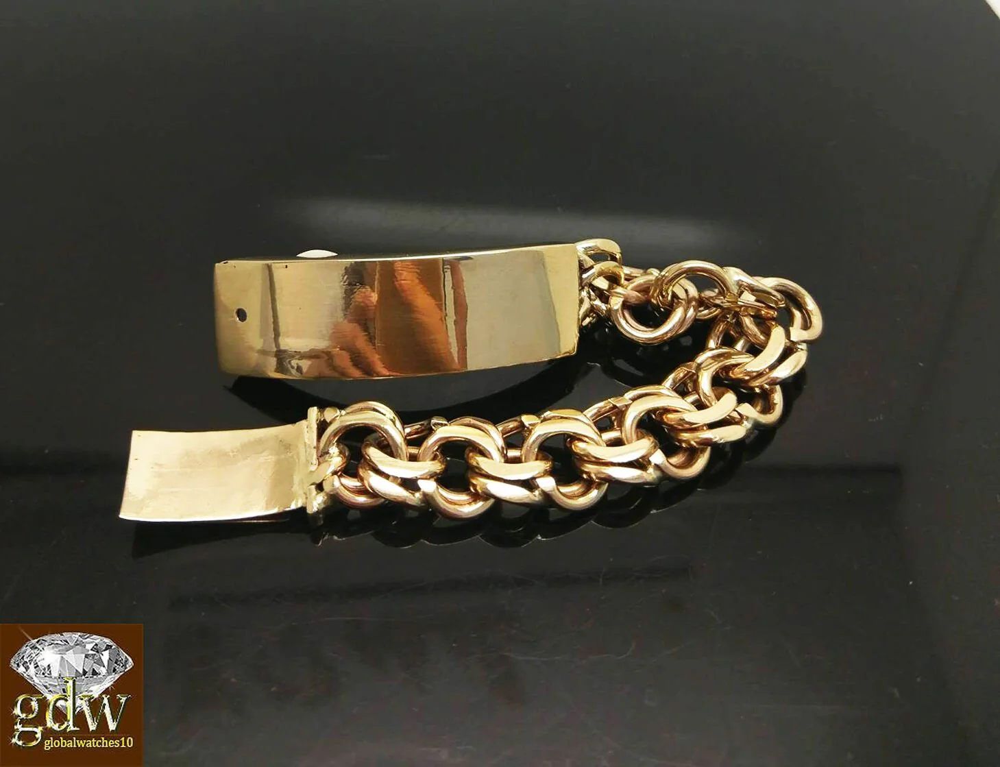 Solid 10k Gold Chino ID Bracelet Size 7.5" Inch Box - Image 3