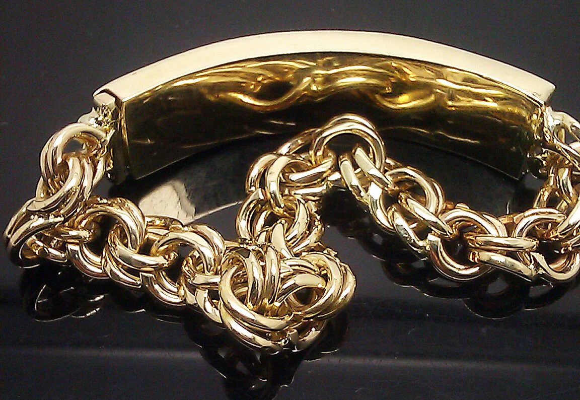 Solid 10k Gold Chino ID Bracelet Size 7.5" Inch Box - Image 5
