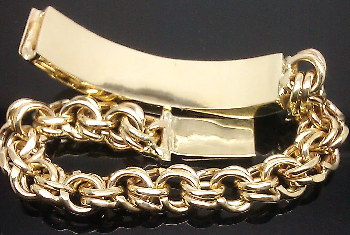 Solid 10k Gold Chino ID Bracelet Size 7.5" Inch Box - Image 6