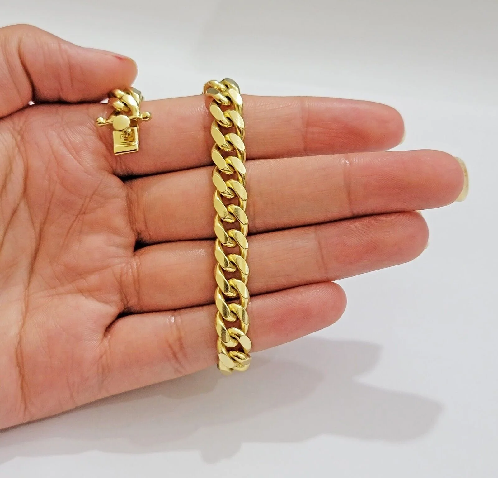 Solid 10k Gold Cuban Link Bracelet 8mm 8" Miami Cuben REAL 10kt Yellow Gold Mens - Image 6