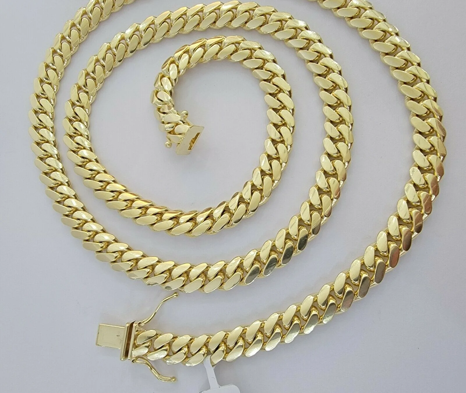 Solid 10k Gold Cuban Link Necklace 20" 7mm Chain Box Lock Real 10k Yellow Choker - Image 6